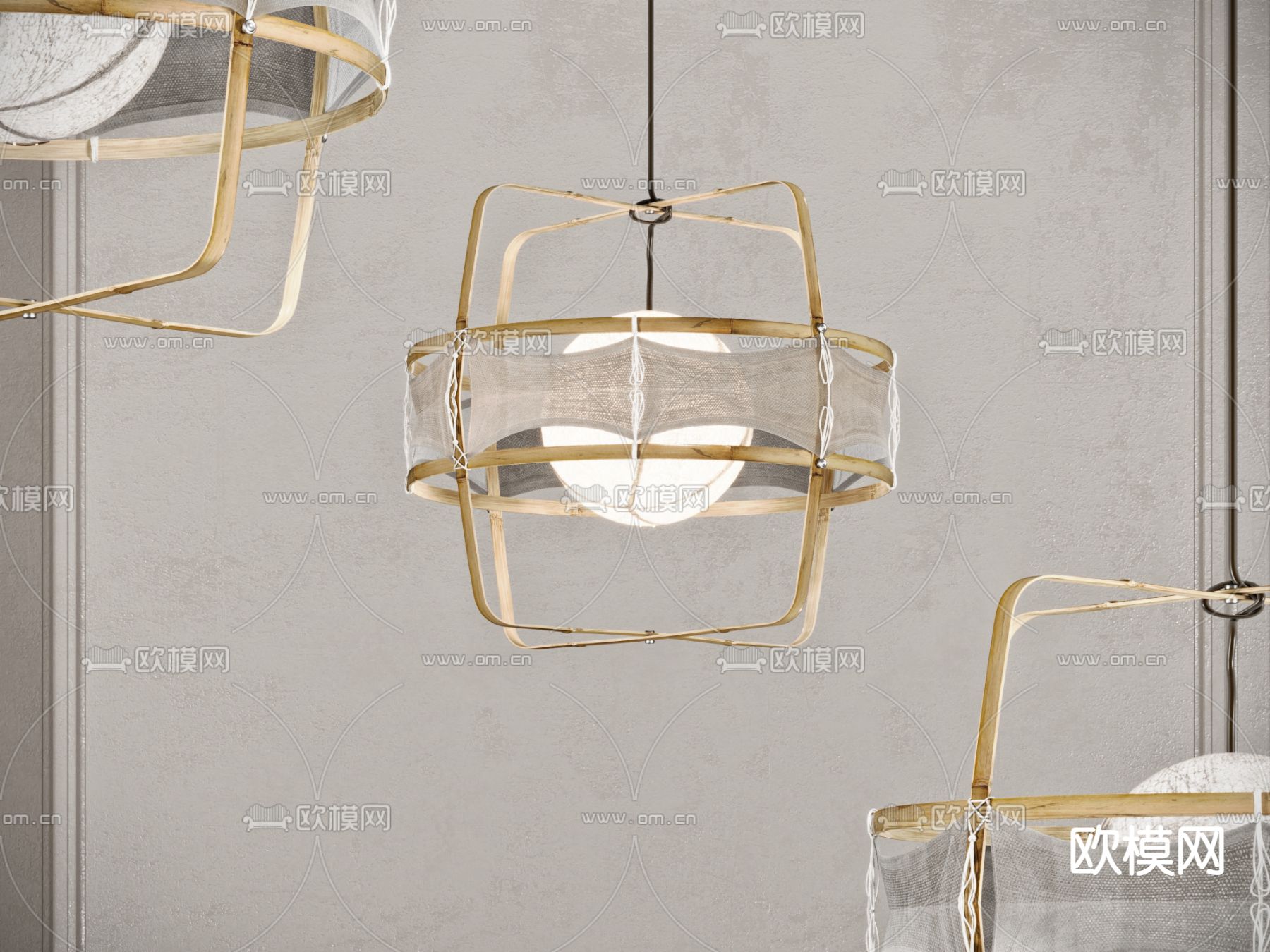 侘寂吊灯su模型下载（渲染图2）