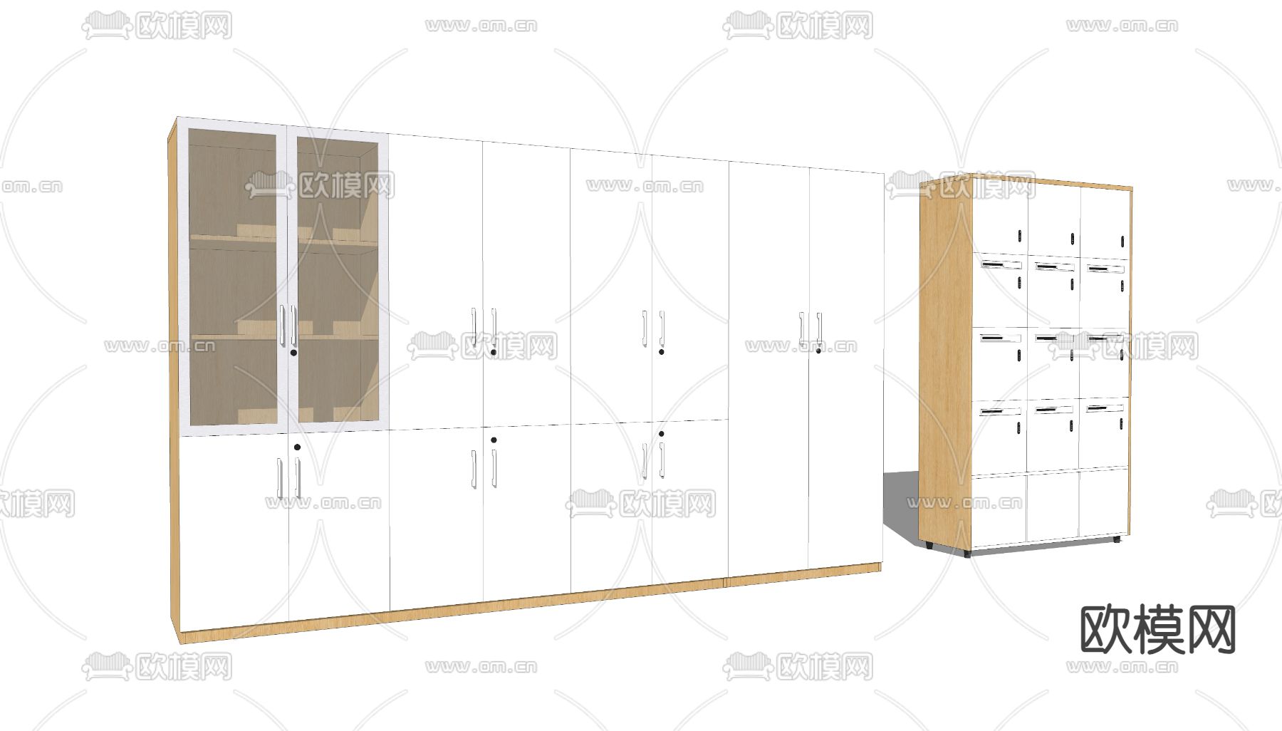 组合文件柜su模型下载
