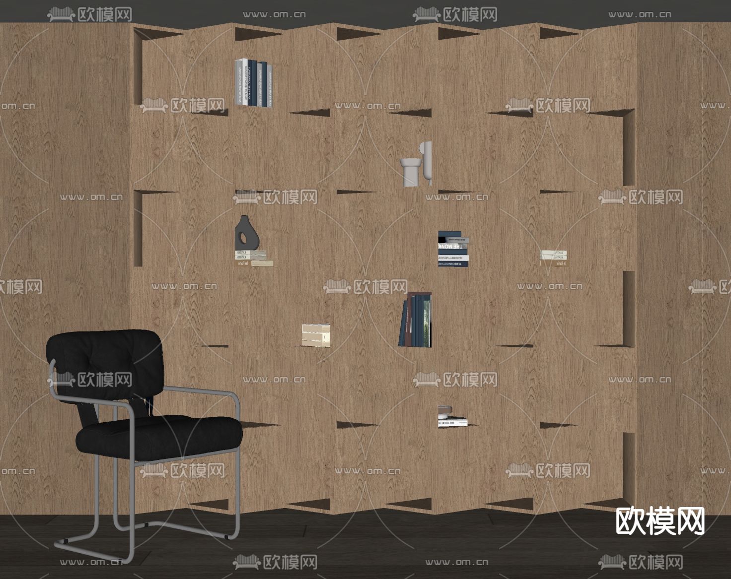 现代书柜 装饰柜su模型