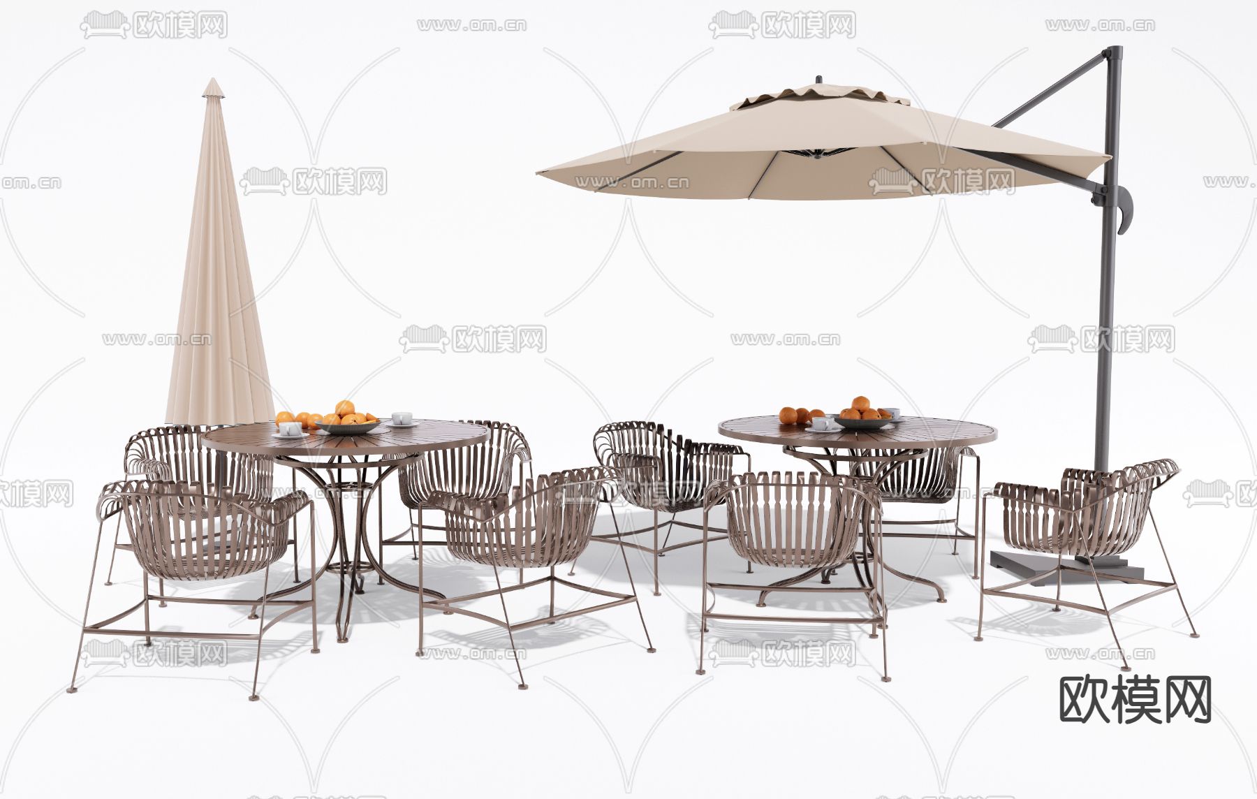 户外桌椅 露营桌椅 遮阳伞3d模型下载