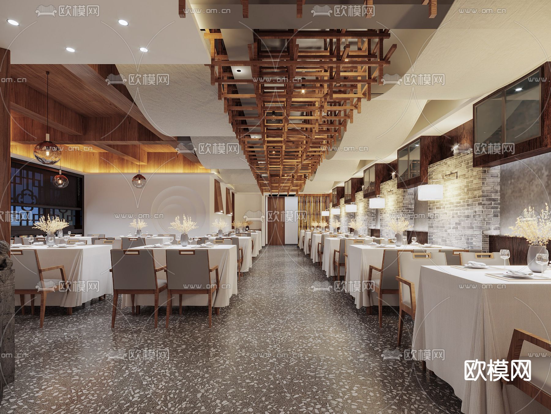 中餐厅 川菜馆 酒楼3d模型下载（渲染图2）