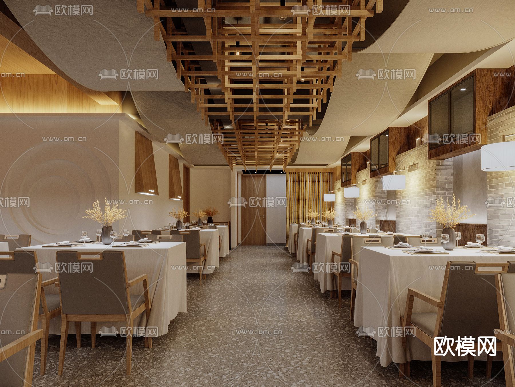 中餐厅 川菜馆 酒楼3d模型下载（渲染图3）