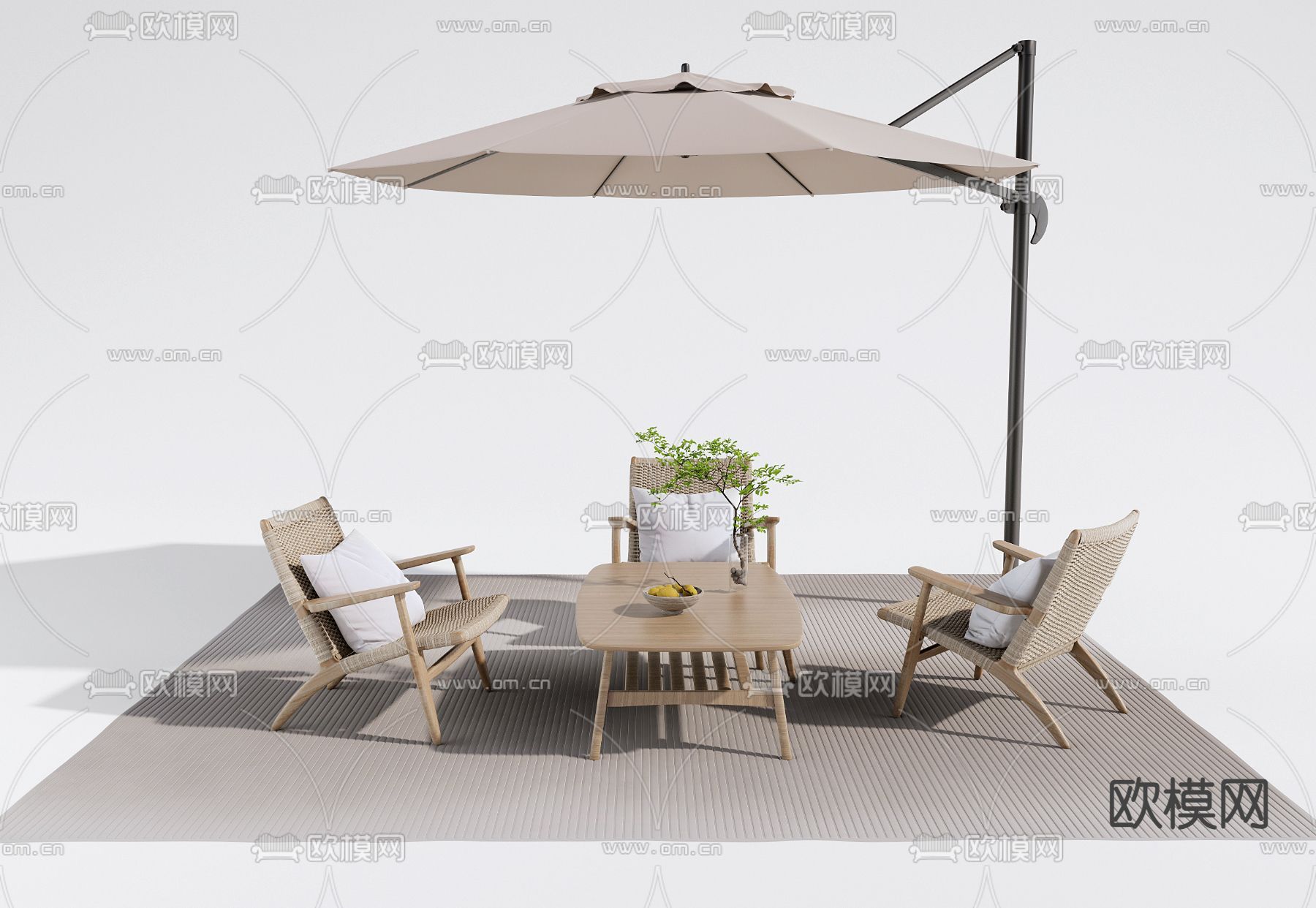 户外桌椅 露营桌椅 遮阳伞3d模型下载