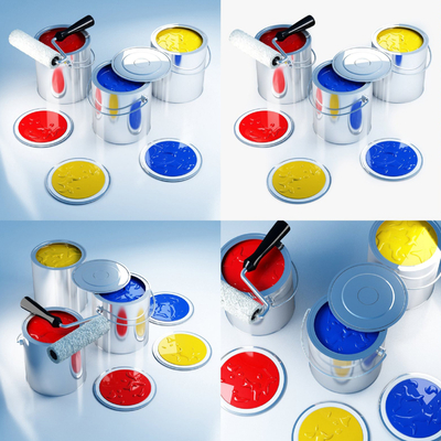  现代油漆罐 油漆桶su模型 