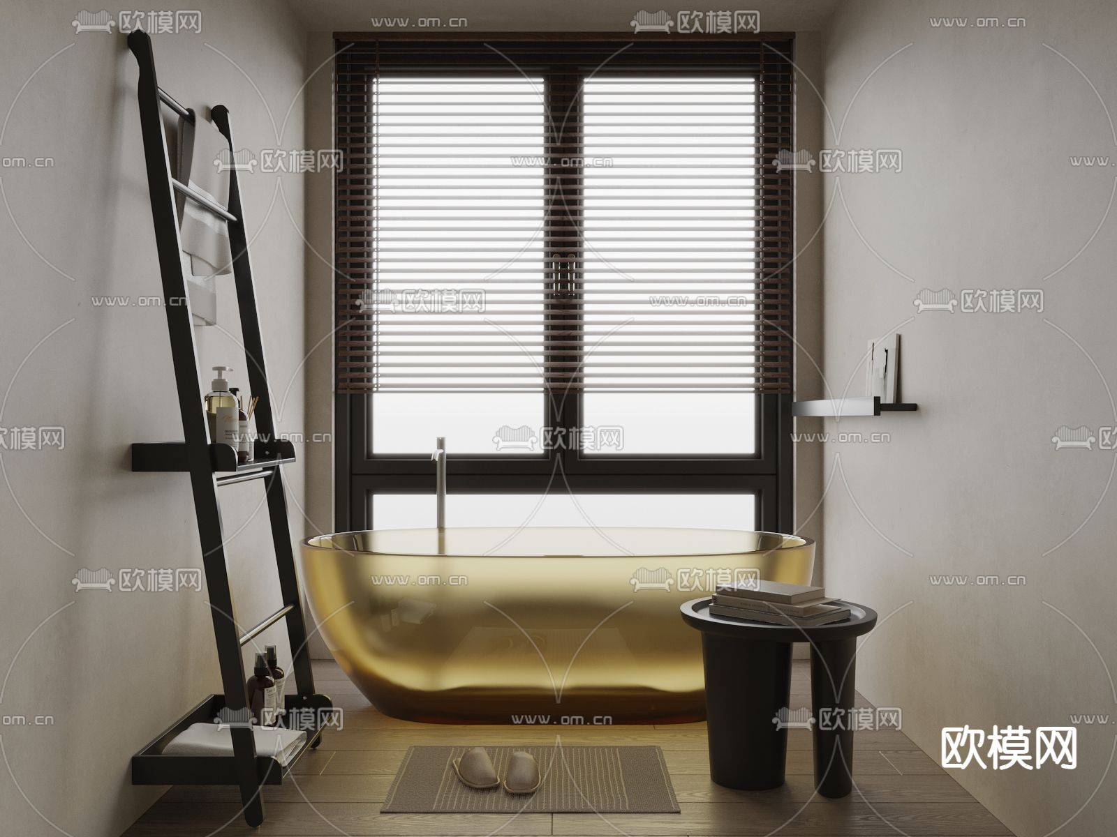 侘寂风浴缸 透明浴缸3d模型下载