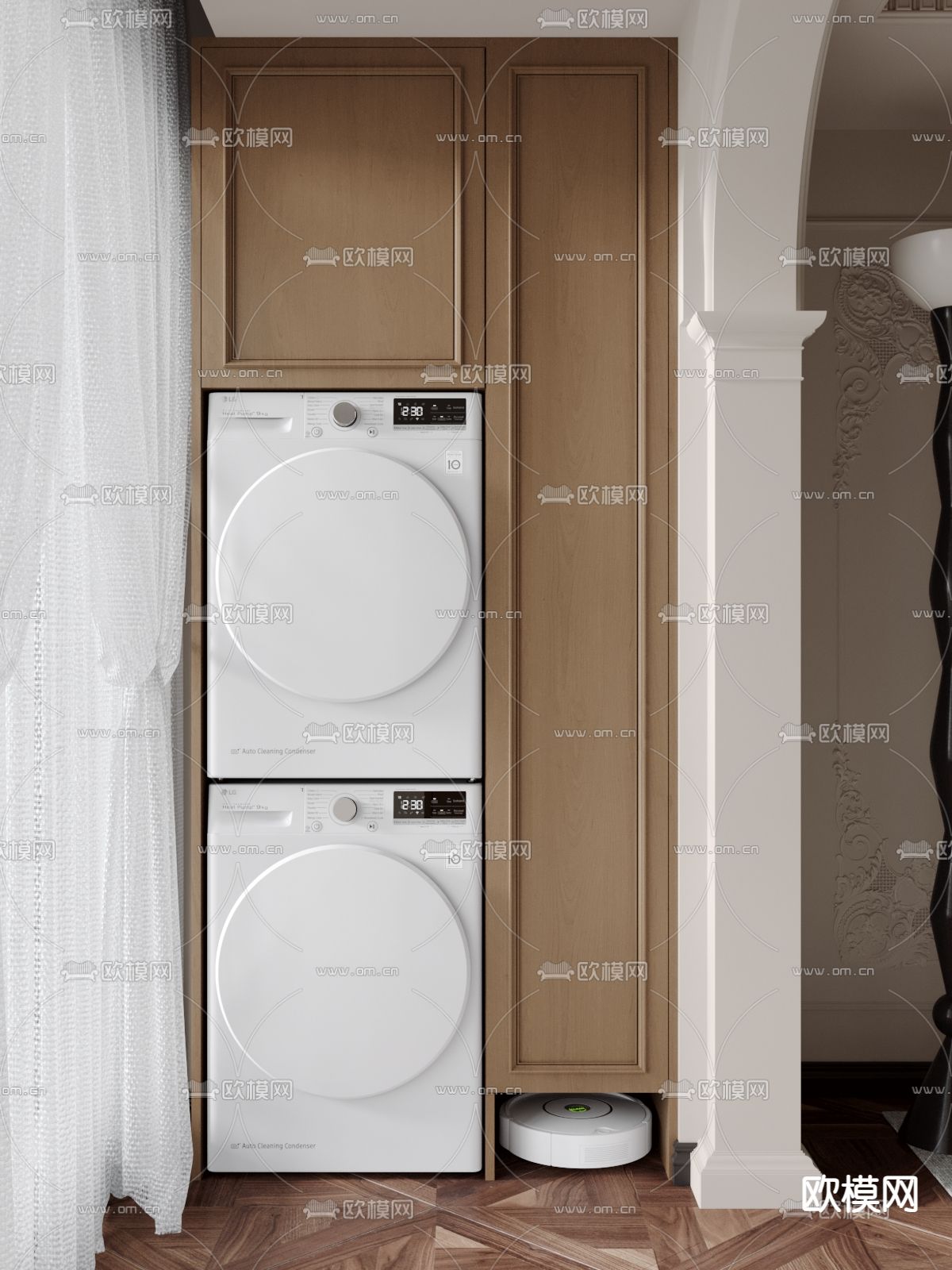 阳台柜 洗衣机柜 扫地机柜3d模型下载