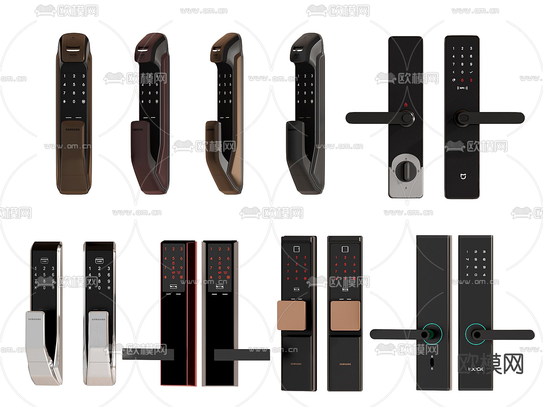密码锁 智能门锁 指纹锁3d模型下载