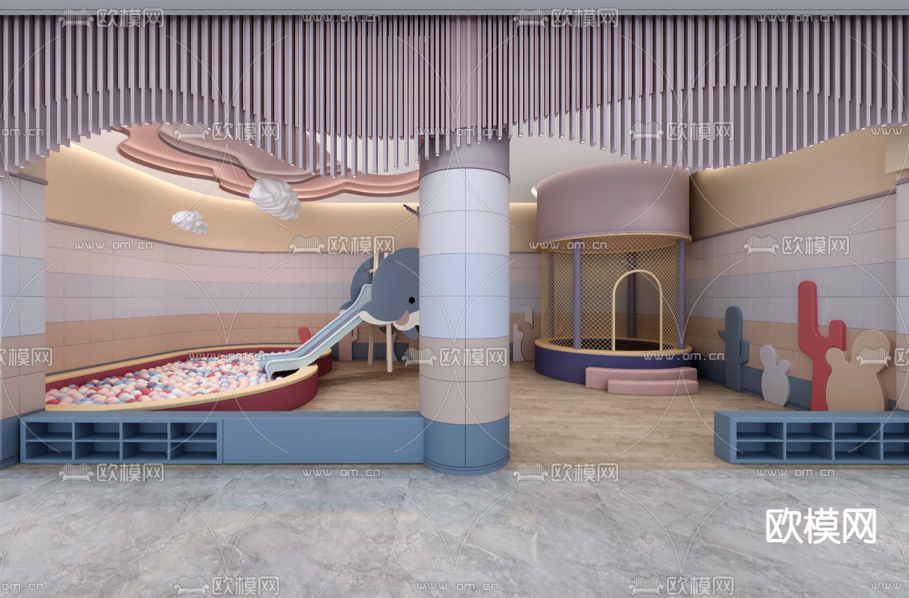 儿童游乐区 游乐场3d模型下载