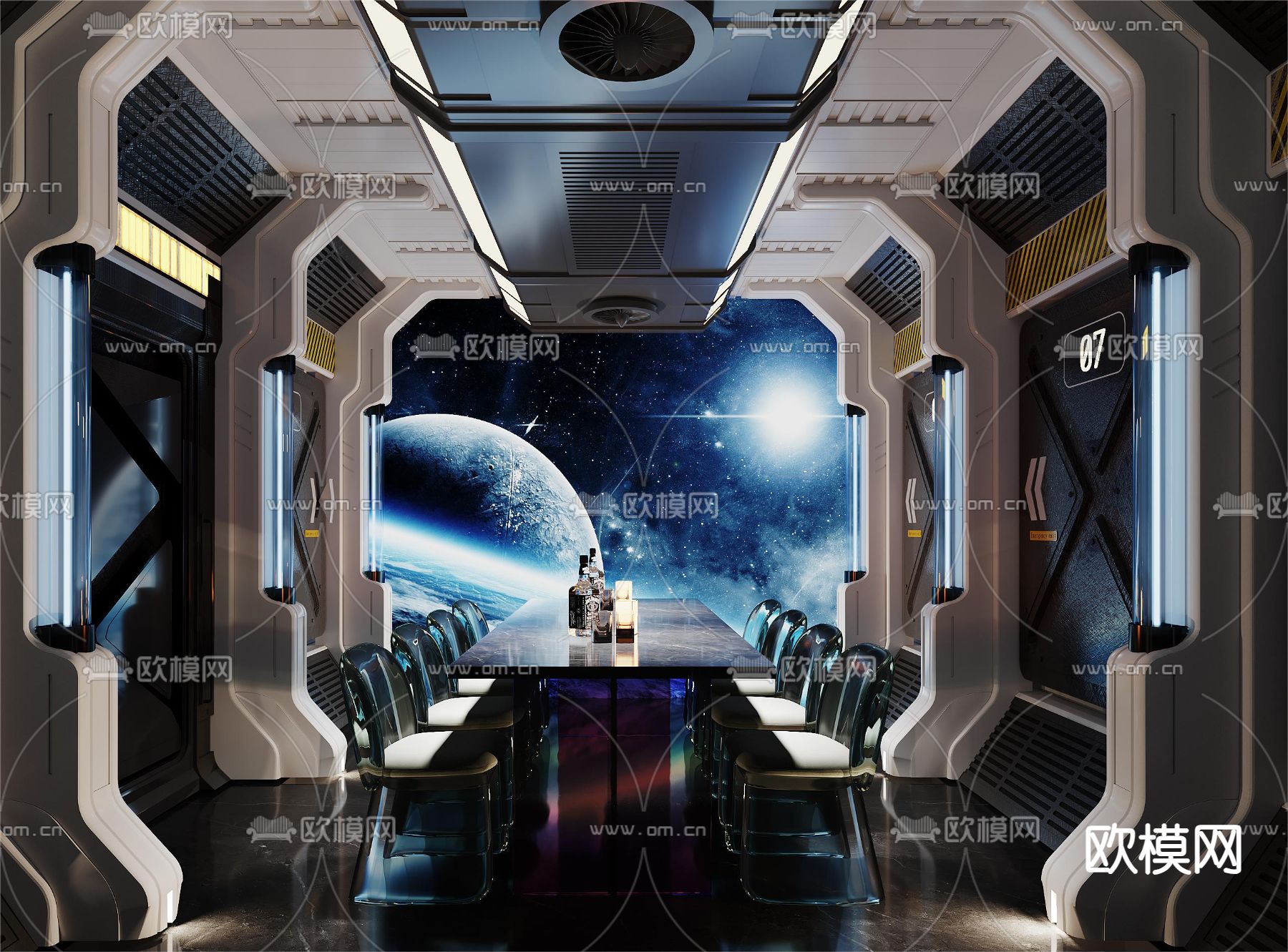太空舱剧本杀3d模型下载（渲染图1）