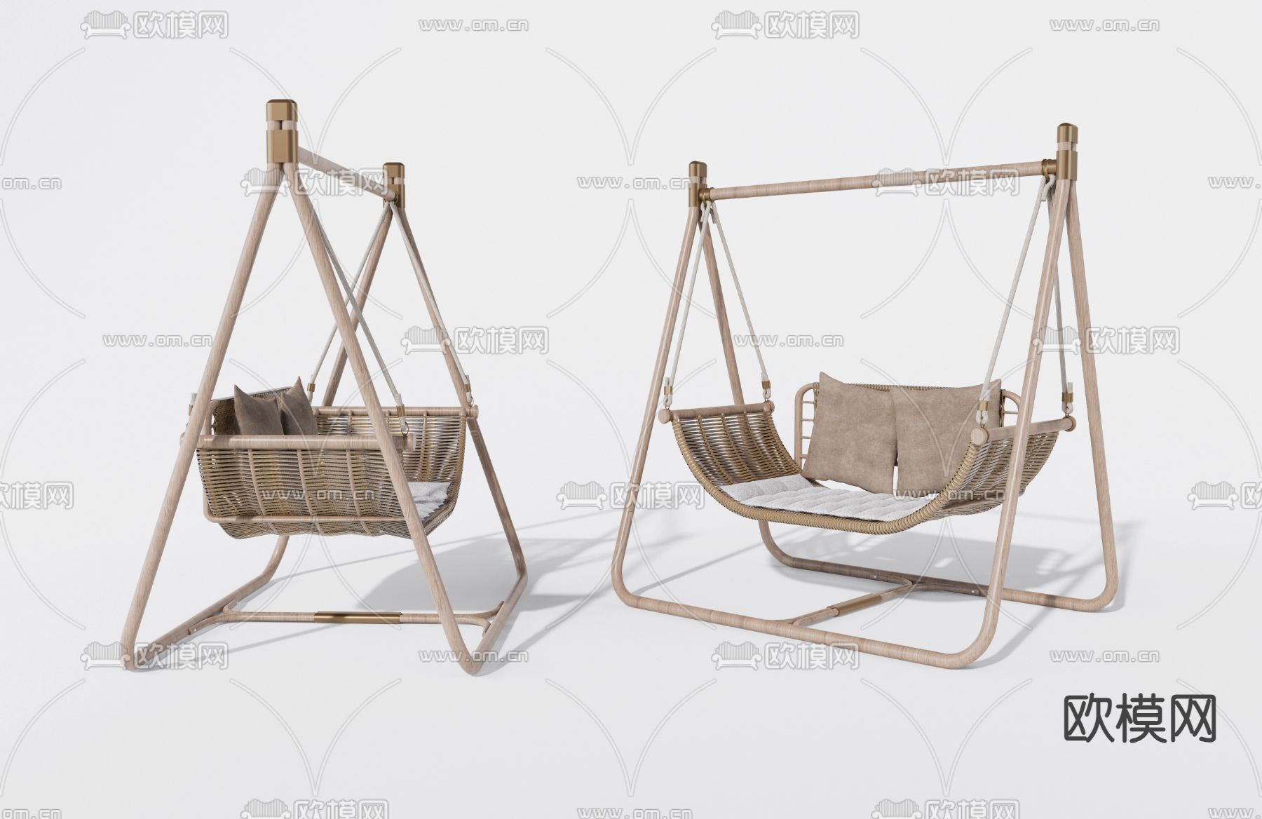 现代秋千椅 吊椅su模型下载（渲染图1）