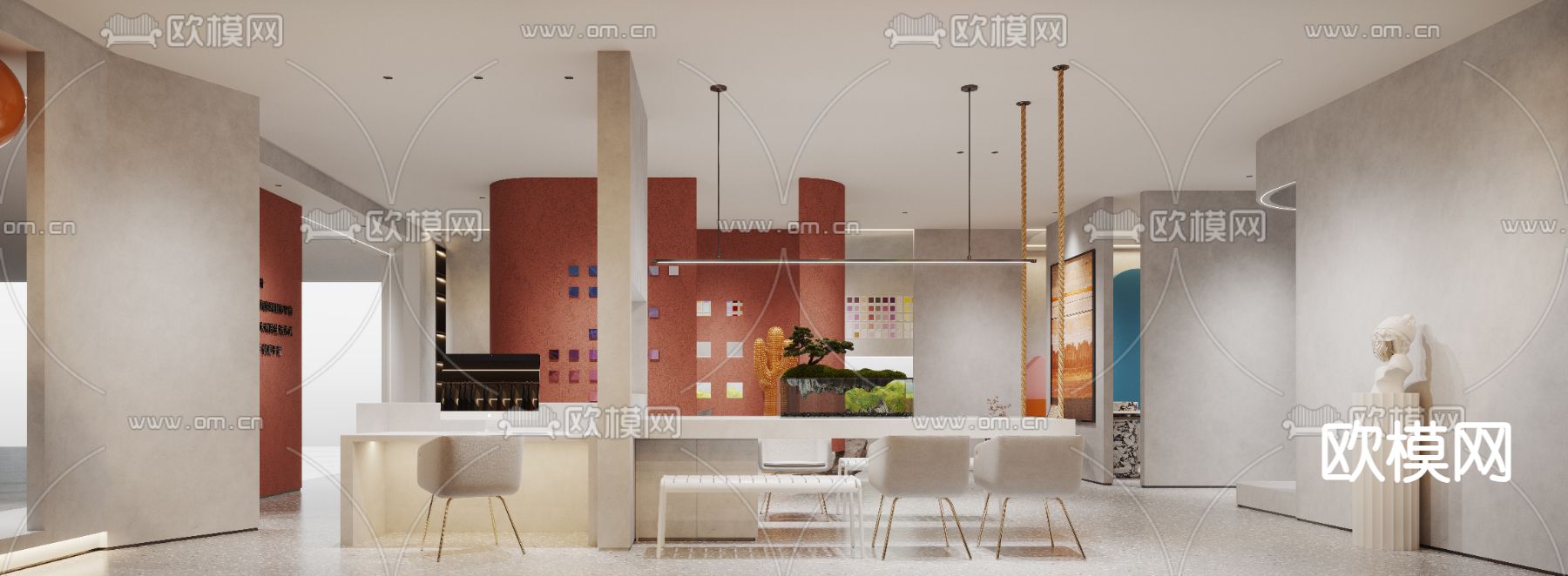 布料展厅 家纺店3d模型下载（渲染图4）