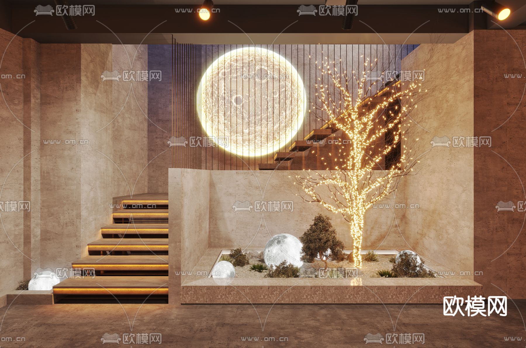 露营风餐厅 网红餐厅3d模型下载（渲染图3）