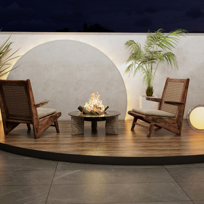  侘寂风藤编椅 户外椅su模型 