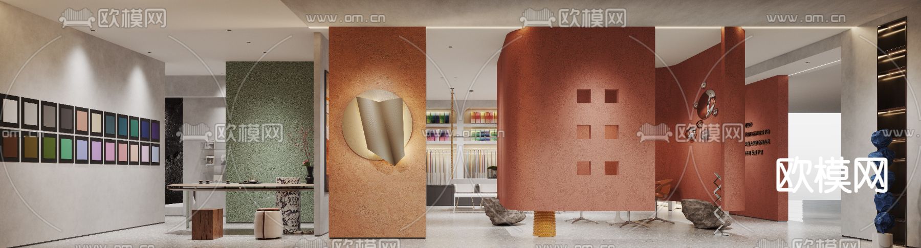 布料展厅 家纺店3d模型下载（渲染图6）