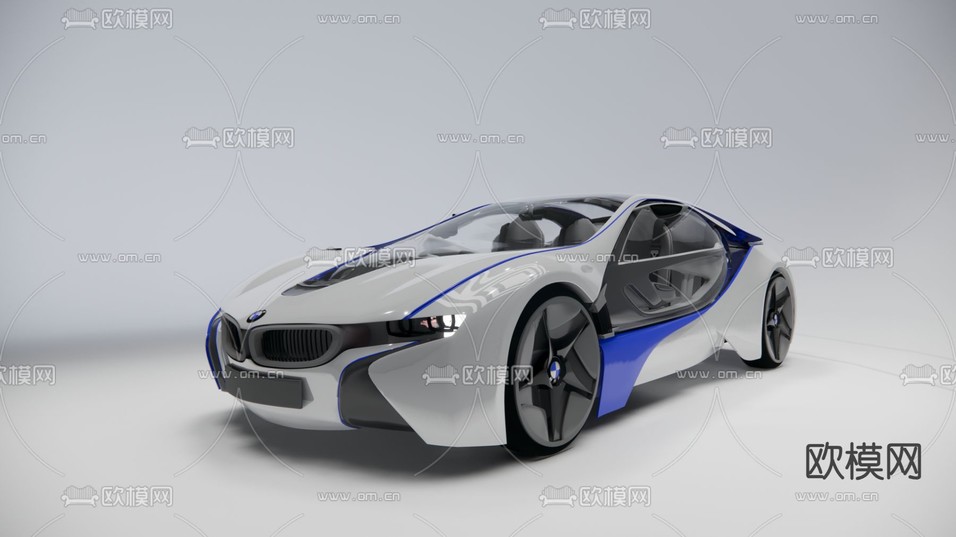 宝马i8电动跑车 汽车su模型下载(渲染图1)