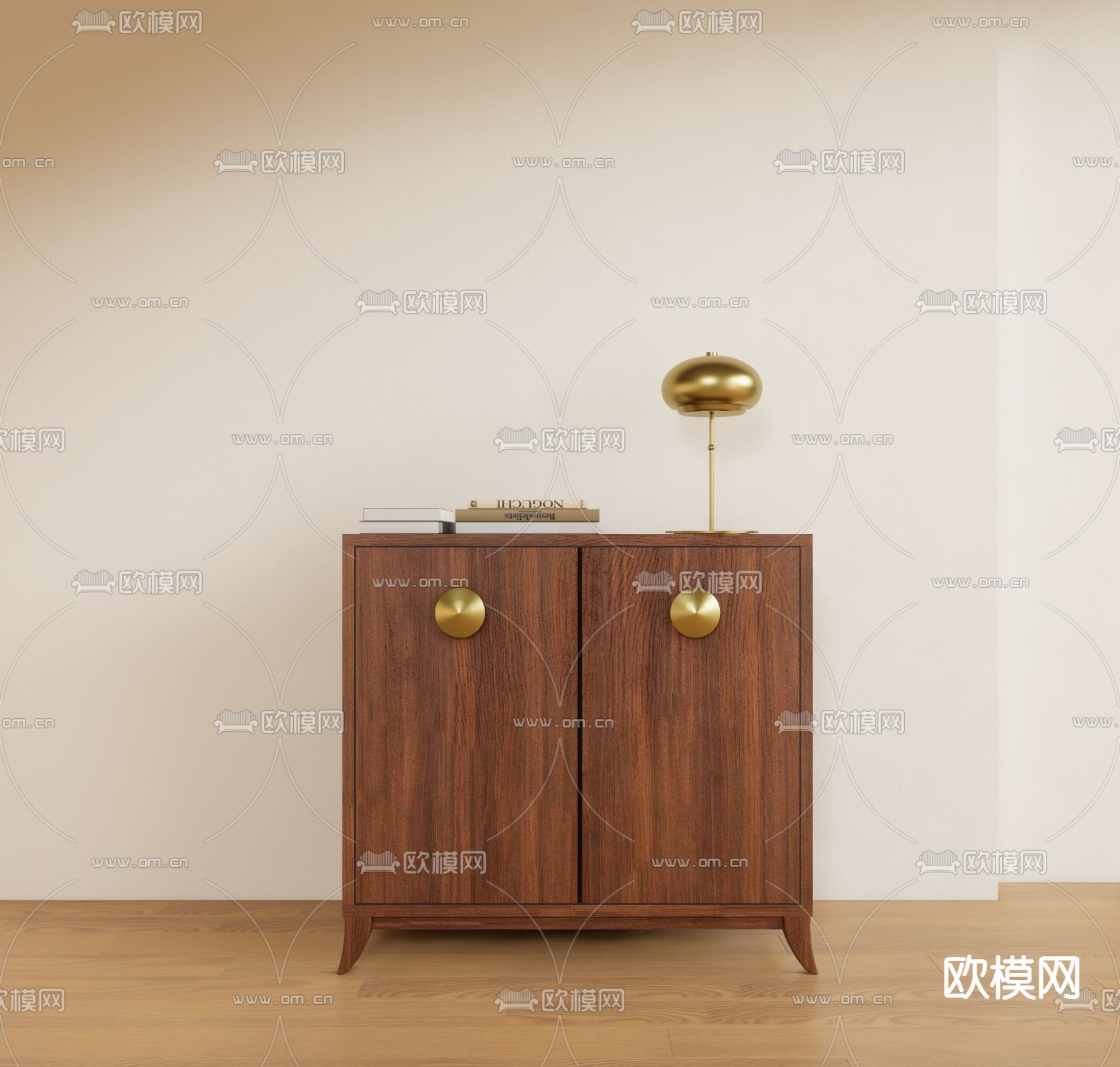 现代边柜 装饰柜 储物柜su模型下载（渲染图1）