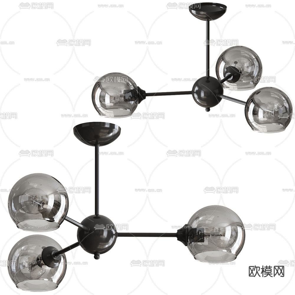 Vitaluce 玻璃吊灯3d模型下载