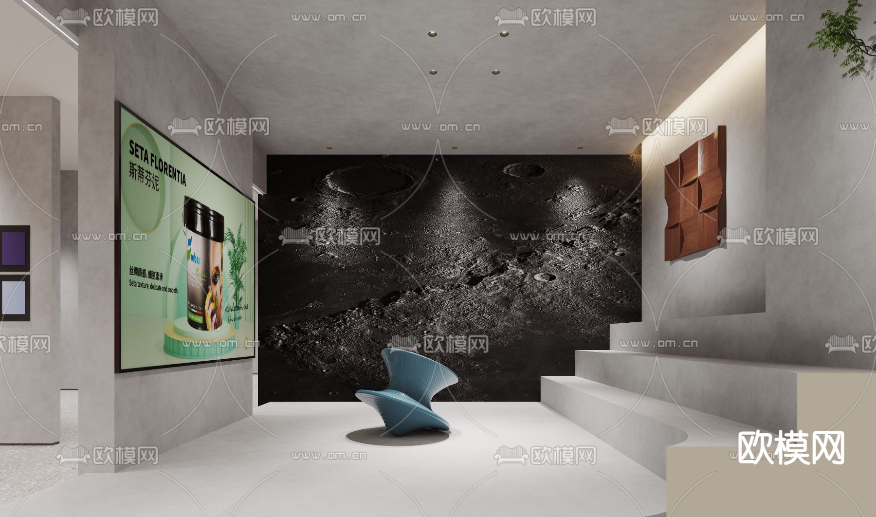 布料展厅 家纺店3d模型下载（渲染图2）