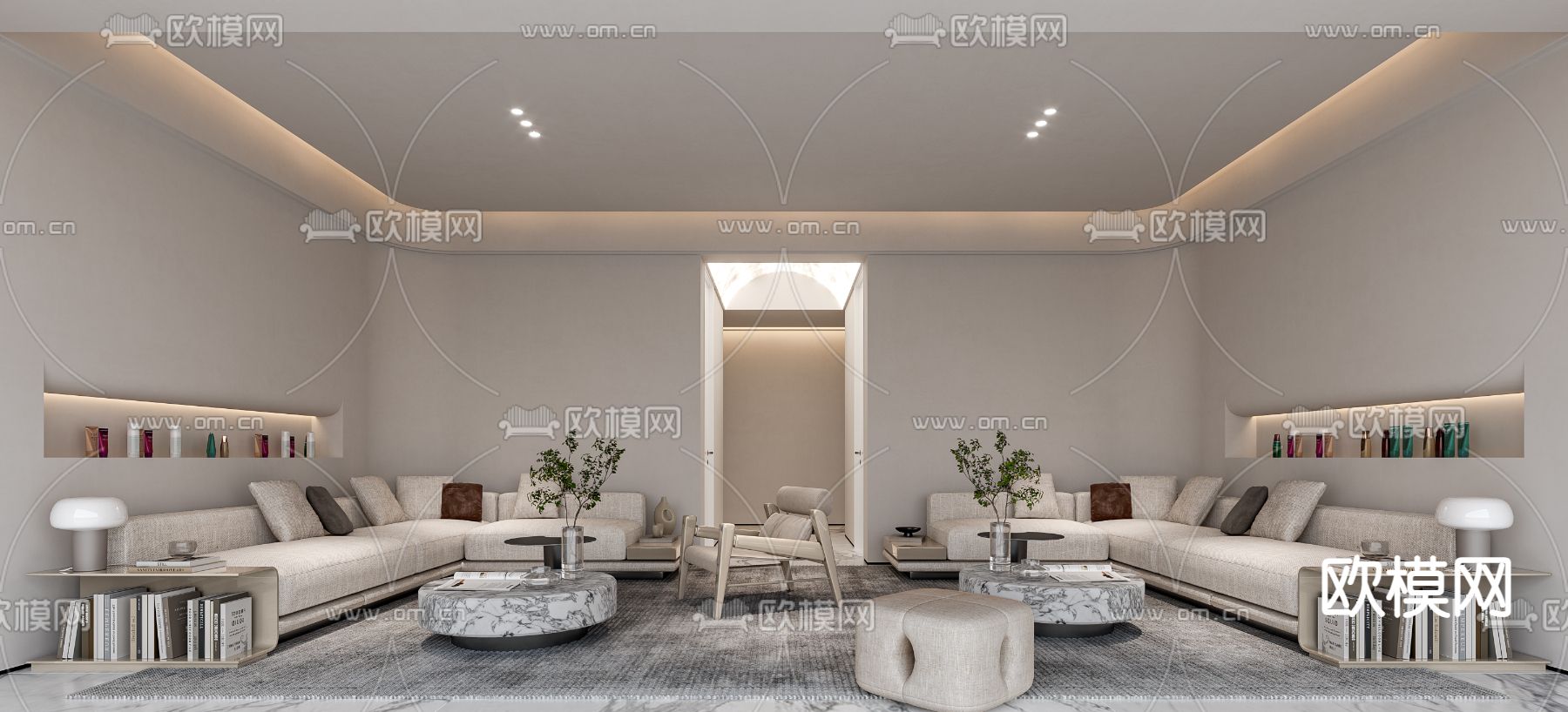 会所休息厅 休闲区3d模型下载