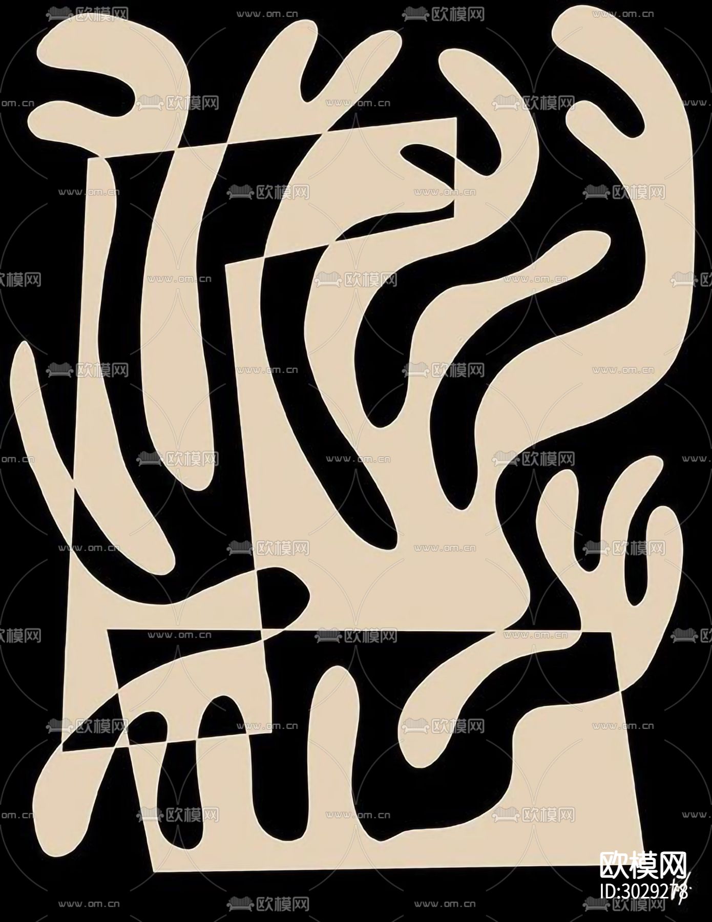 现代黑白画 抽象画贴图下载