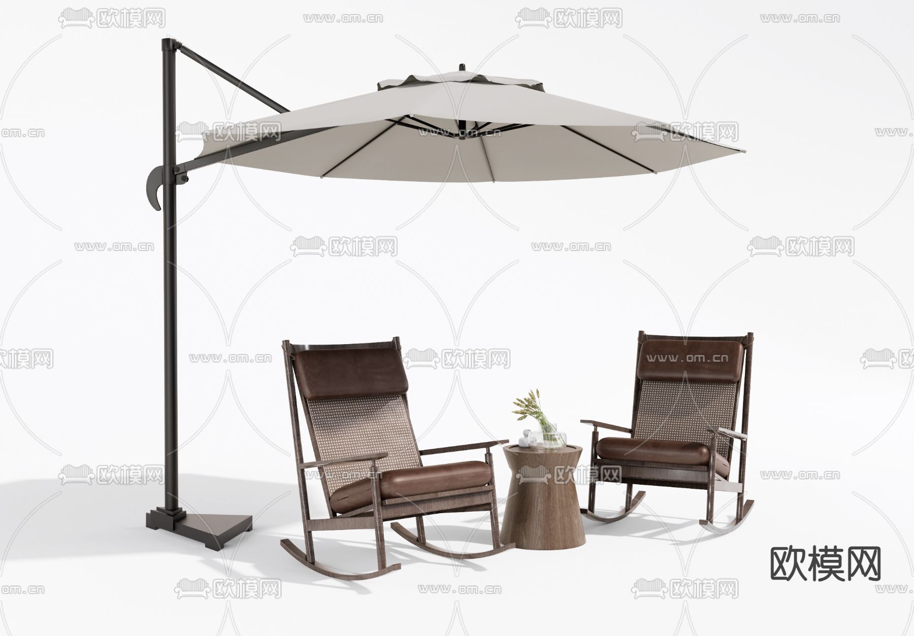 现代户外躺椅 摇椅su模型下载（渲染图1）