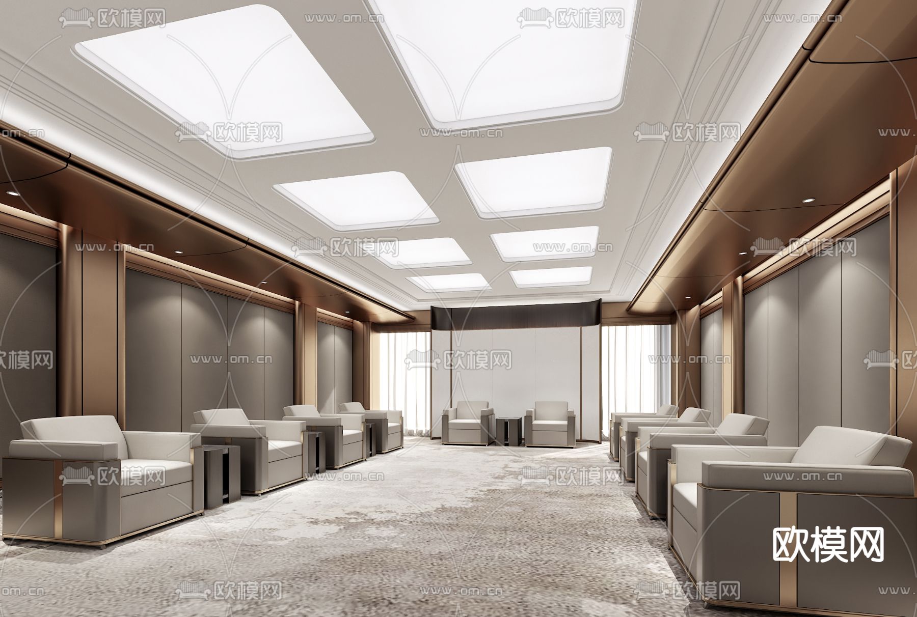 现代贵宾接待室 会客厅su模型下载（渲染图1）