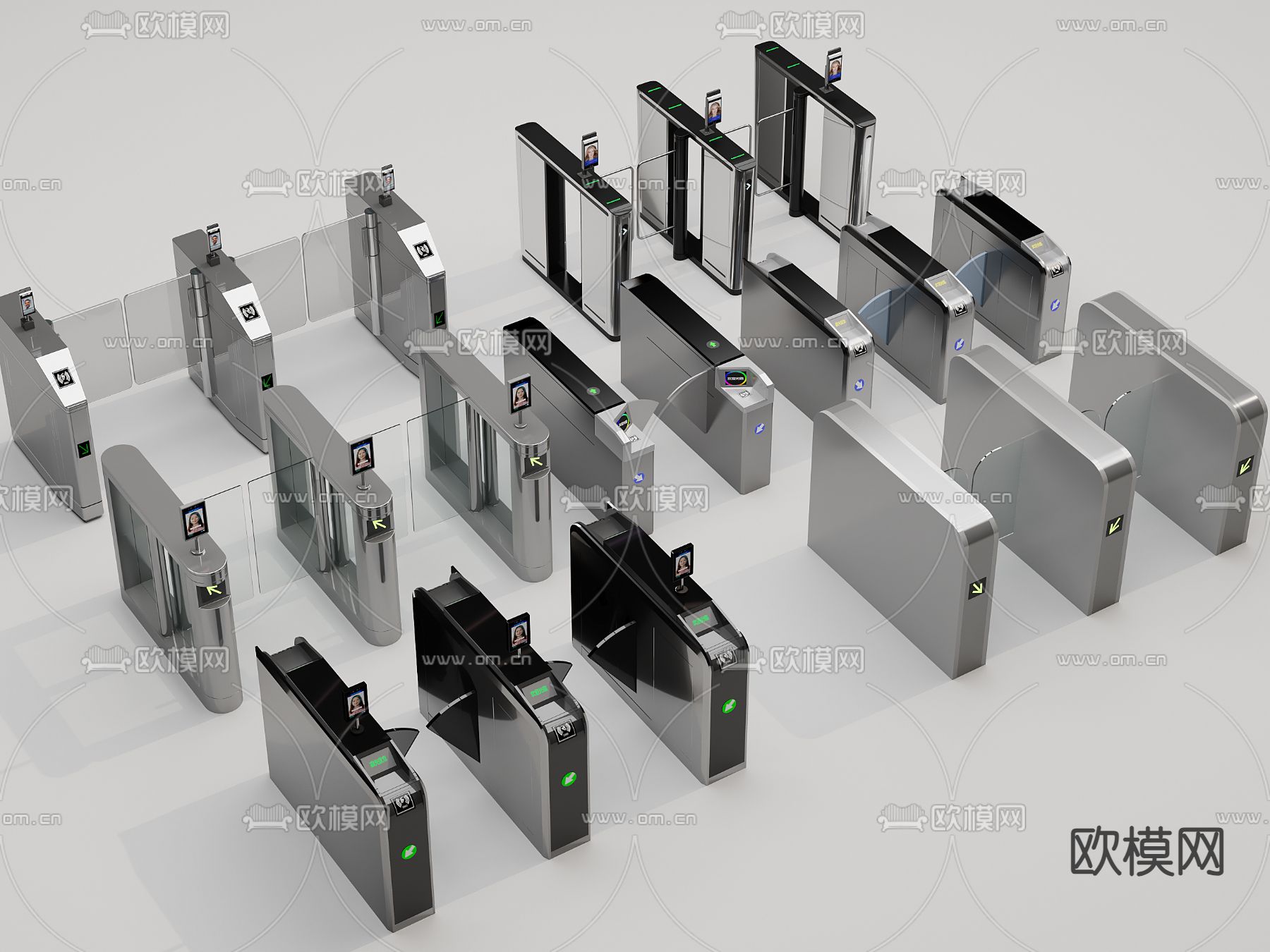 安检闸机 门禁机 检票机3d模型下载