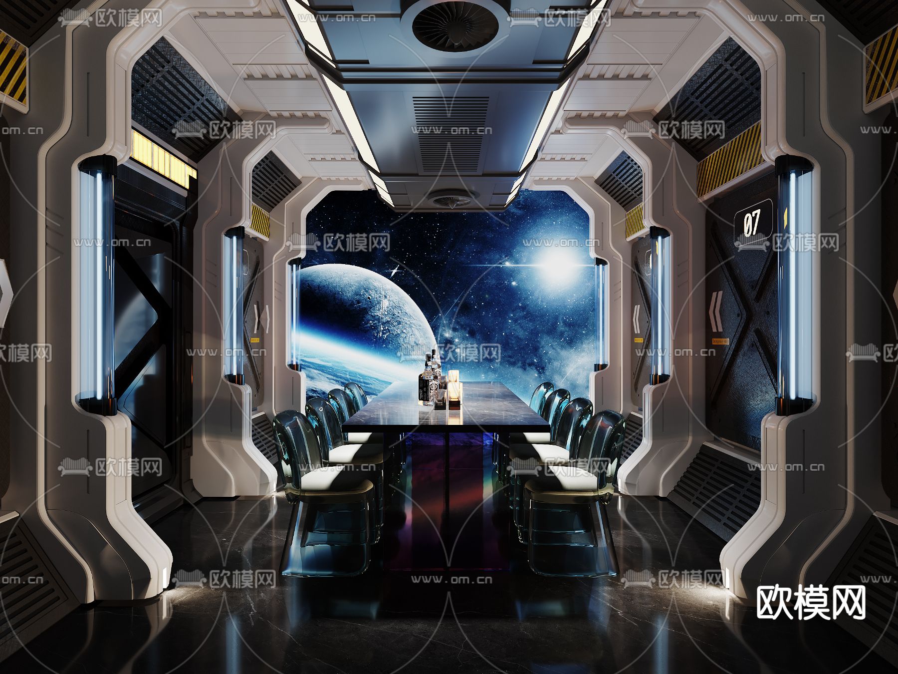 太空舱剧本杀3d模型下载（渲染图2）