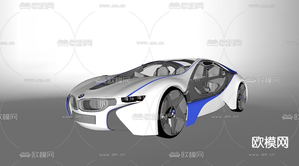 宝马i8电动跑车 汽车su模型下载(渲染图2)