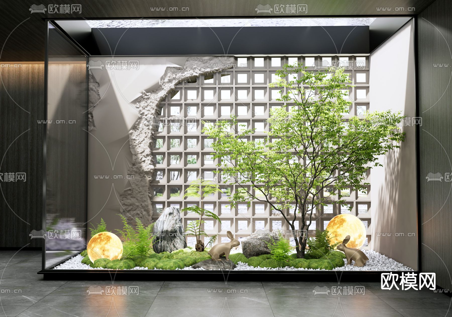室内造景 植物堆3d模型下载