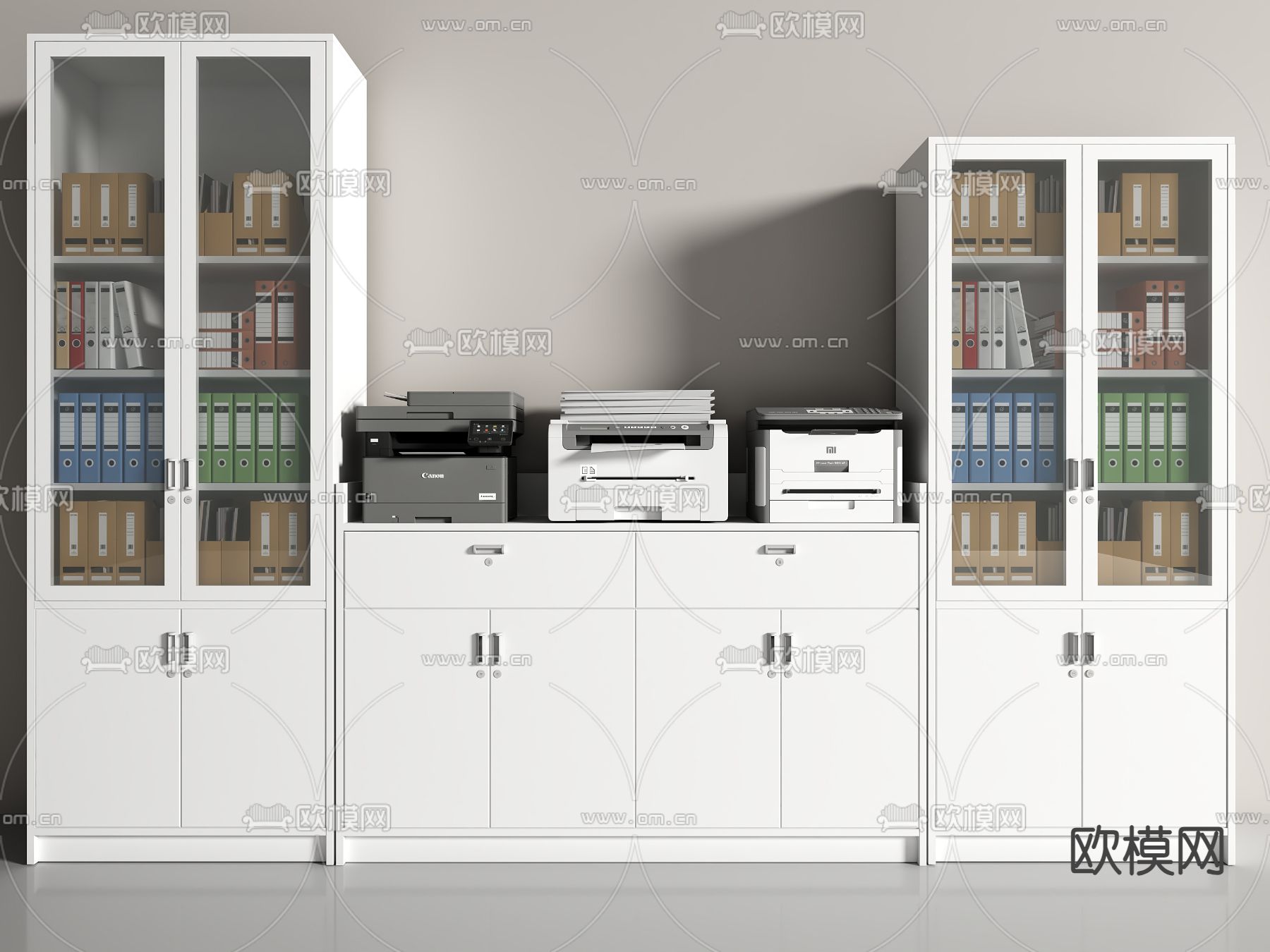 文件柜 档案柜 资料柜 打印机 复印机3d模型下载