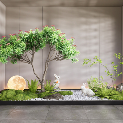  植物堆 室内造景 微地形su模型 