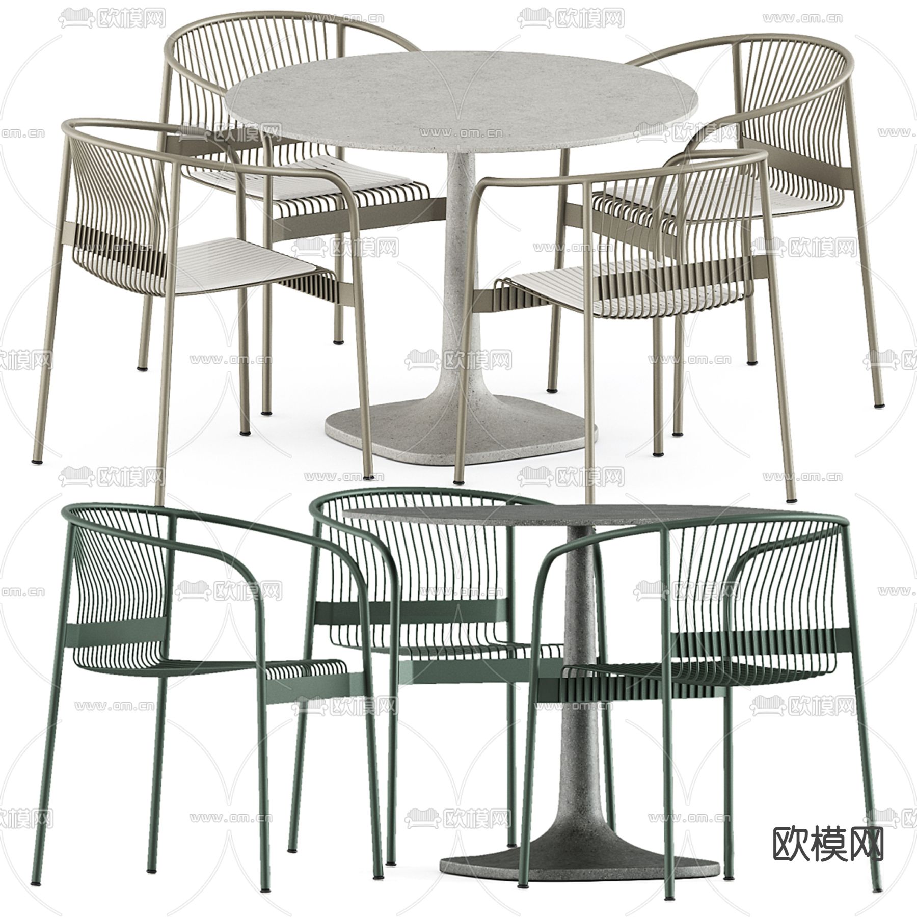 休闲桌椅 洽谈桌椅3d模型下载