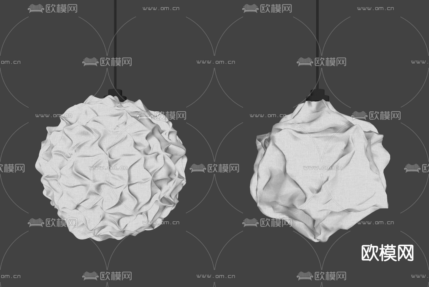 灯笼吊灯su模型下载（渲染图2）