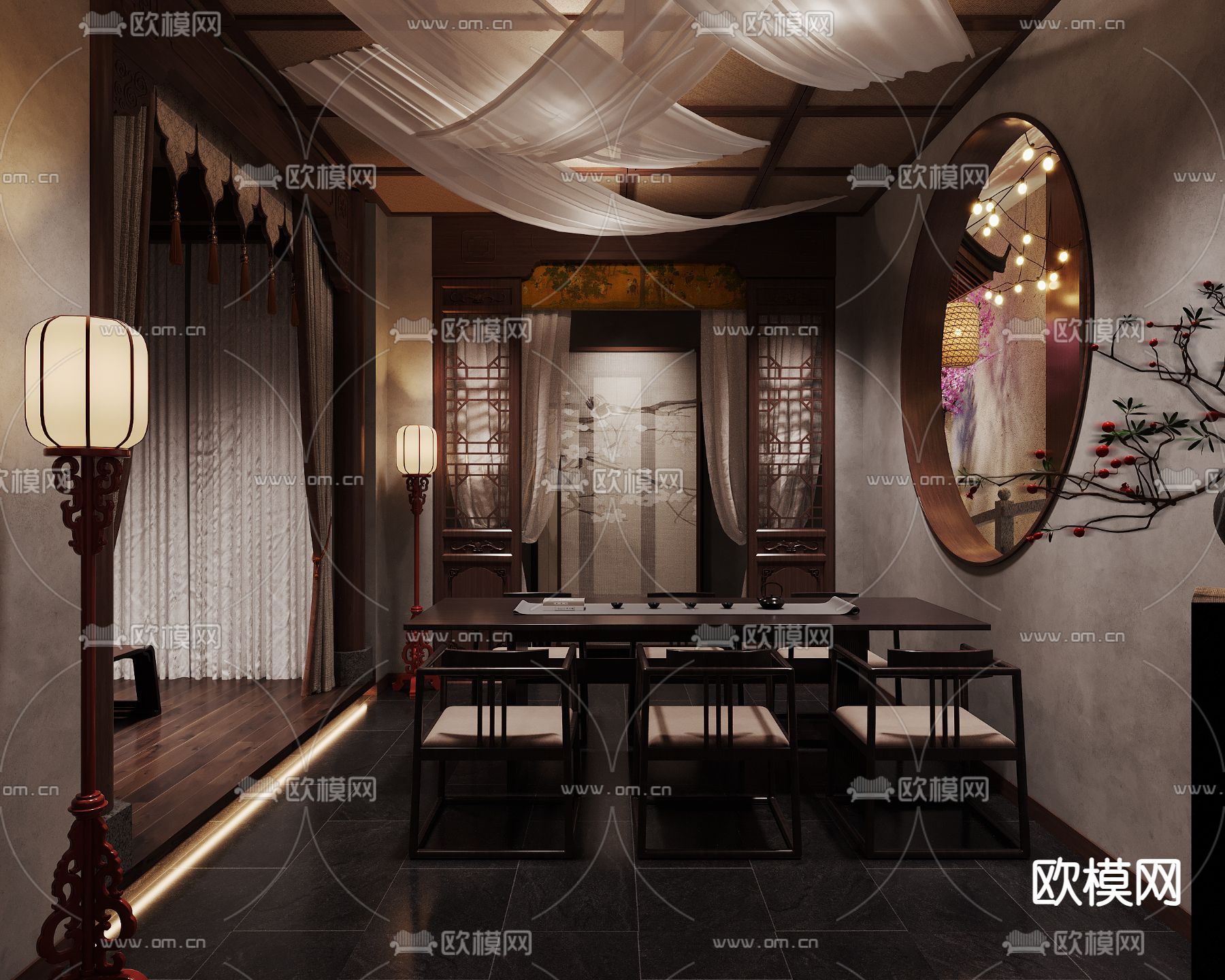 中式剧本杀3d模型下载（渲染图1）