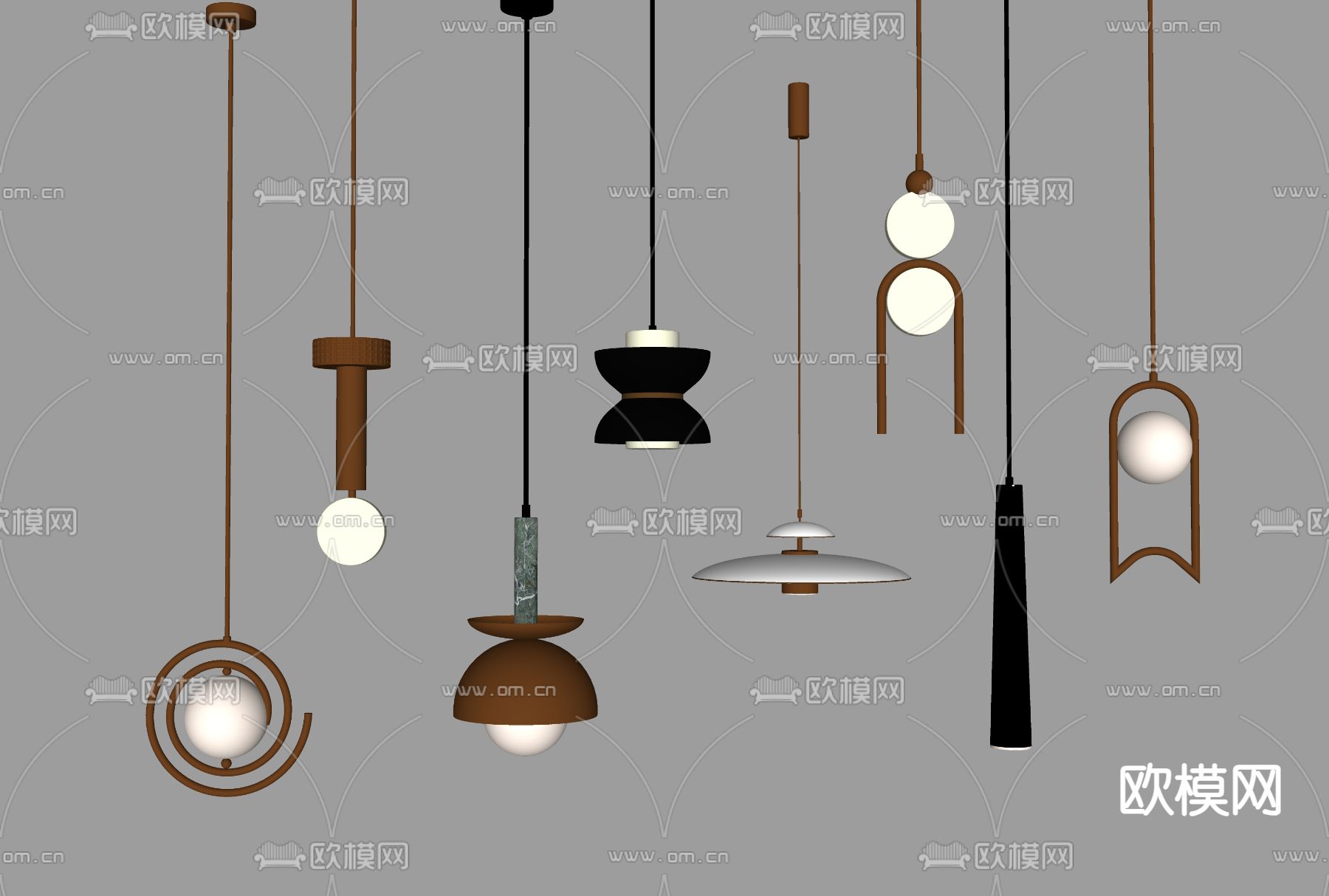 时尚小吊灯su模型下载（渲染图2）