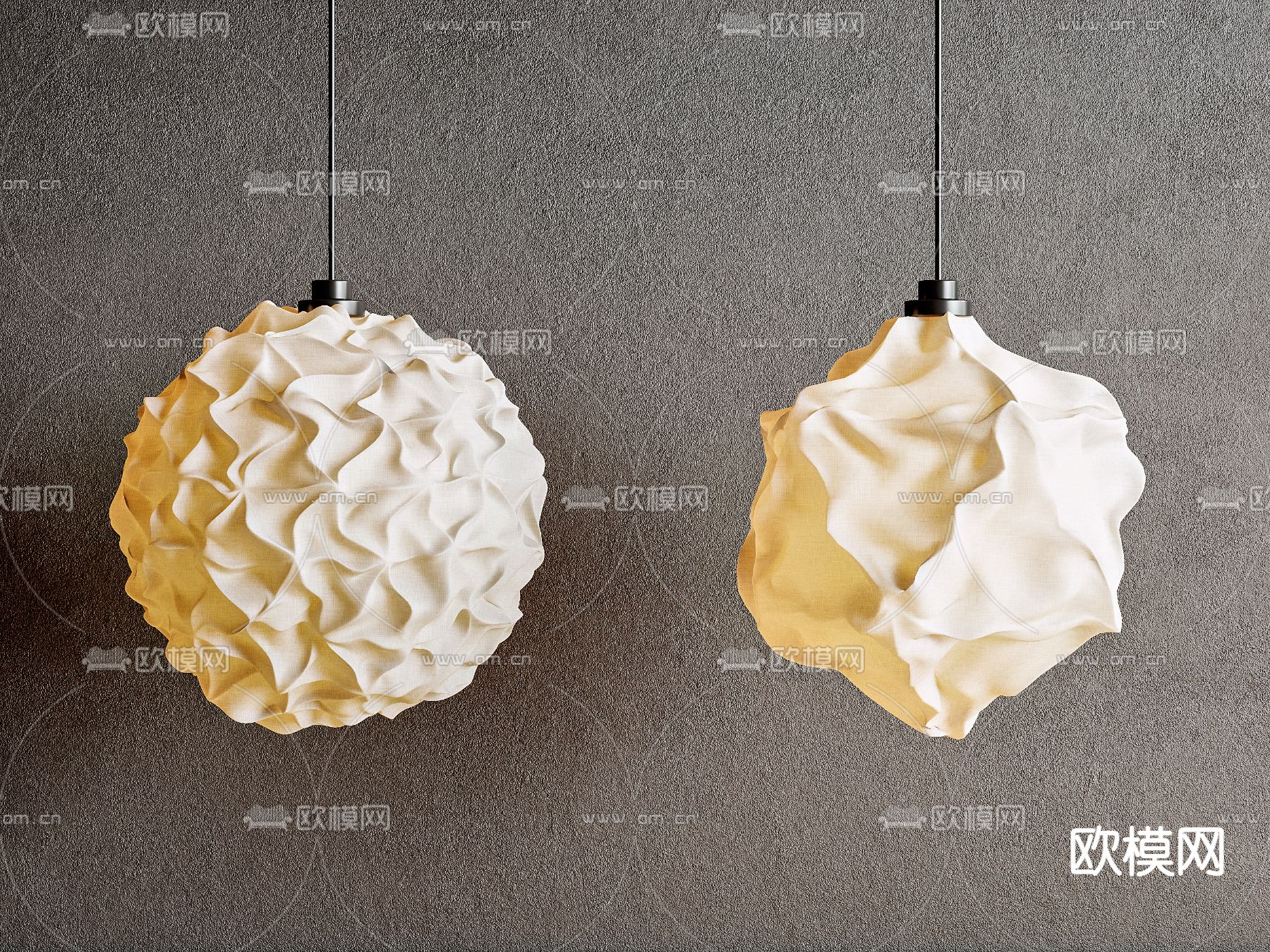 灯笼吊灯su模型下载（渲染图1）