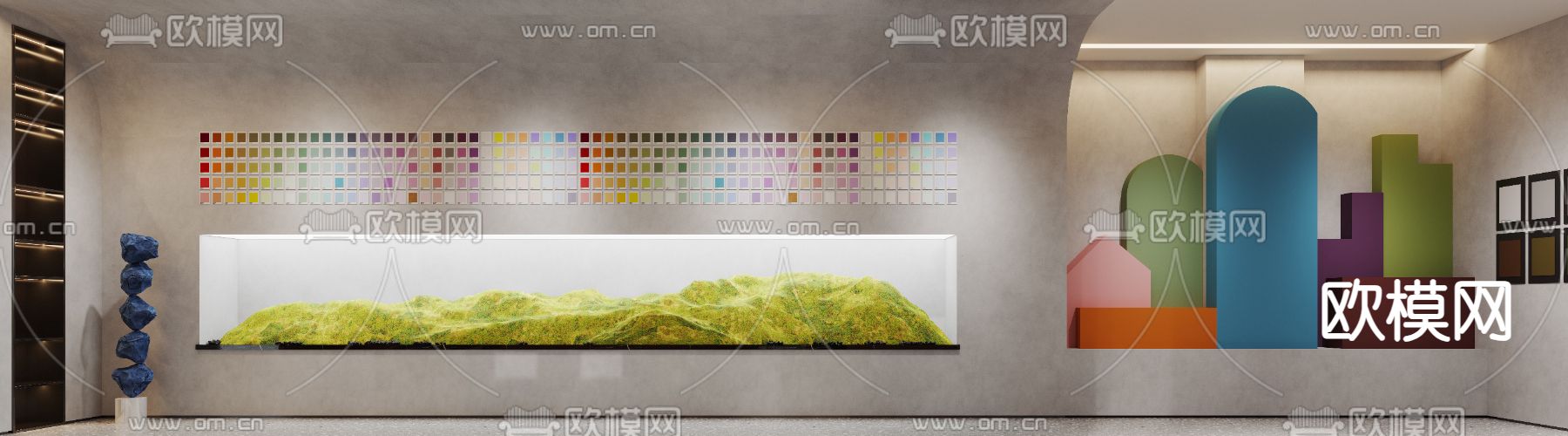 布料展厅 家纺店3d模型下载（渲染图5）