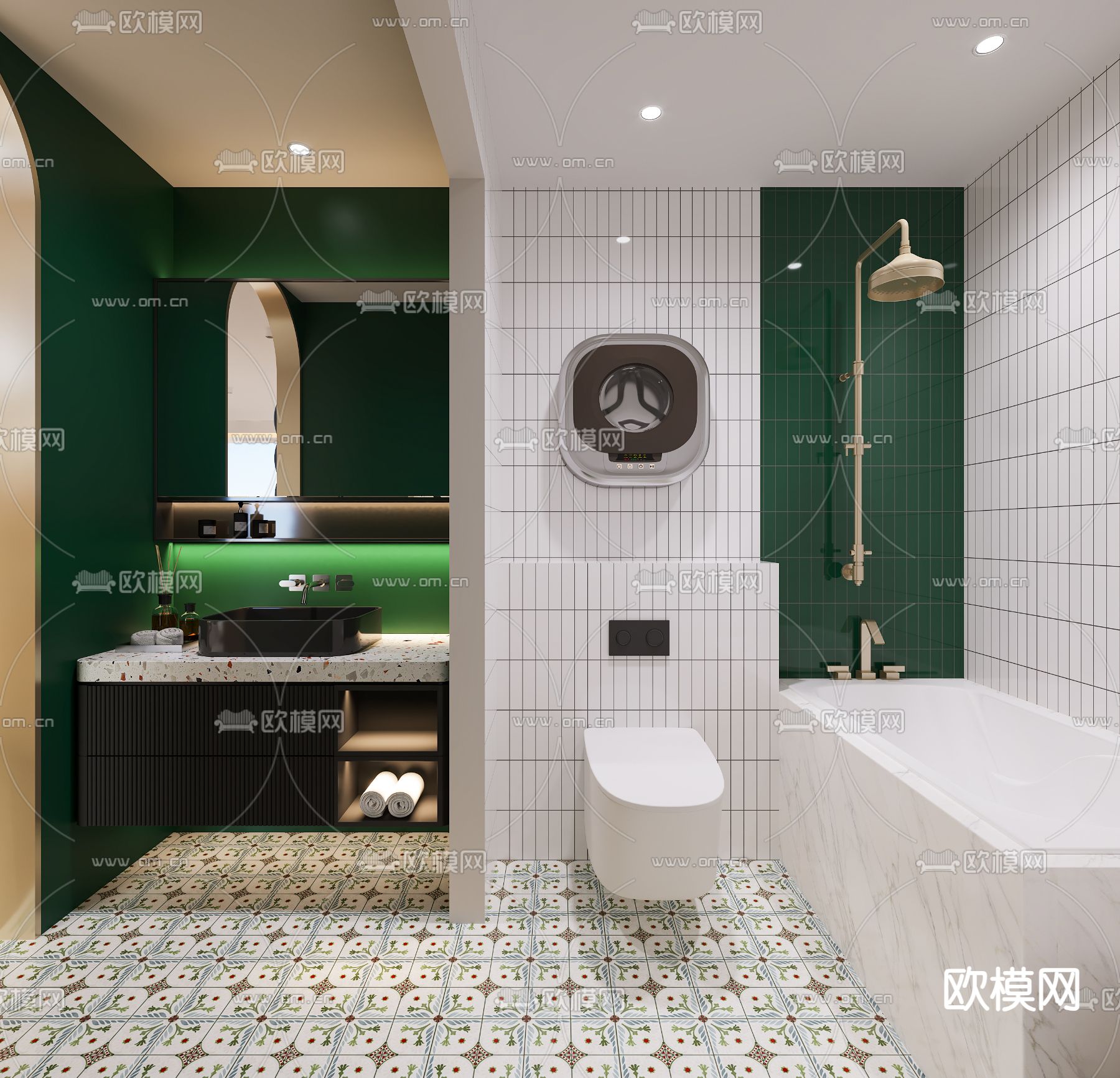 北欧卫生间 浴室3d模型下载