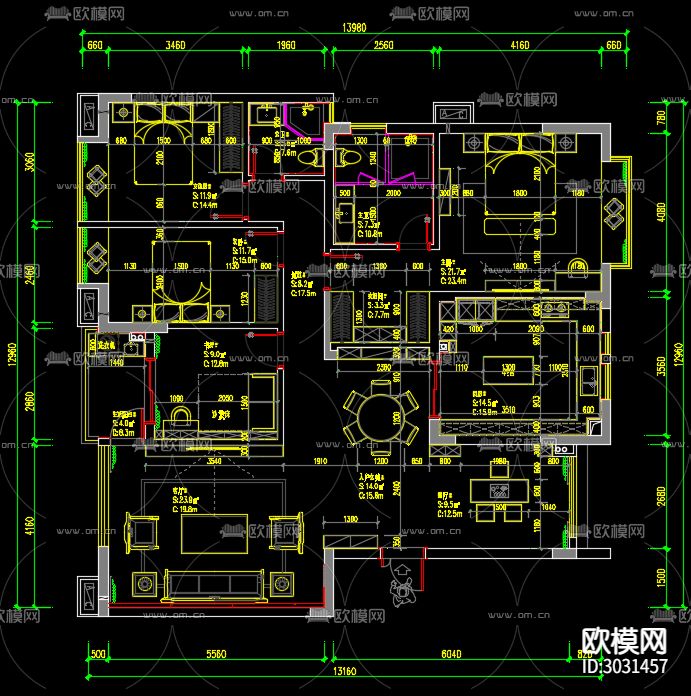 丽江花园cad平面图下载（渲染图1）