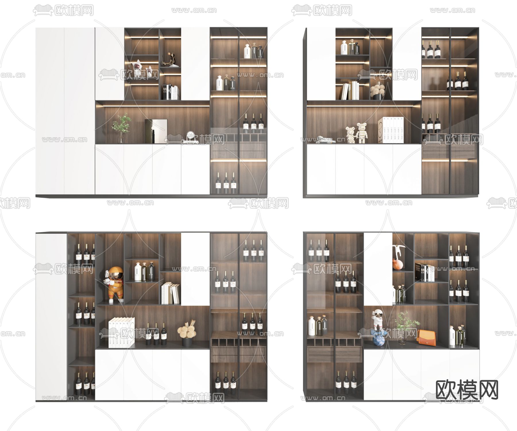 现代酒柜 餐边柜3d模型下载