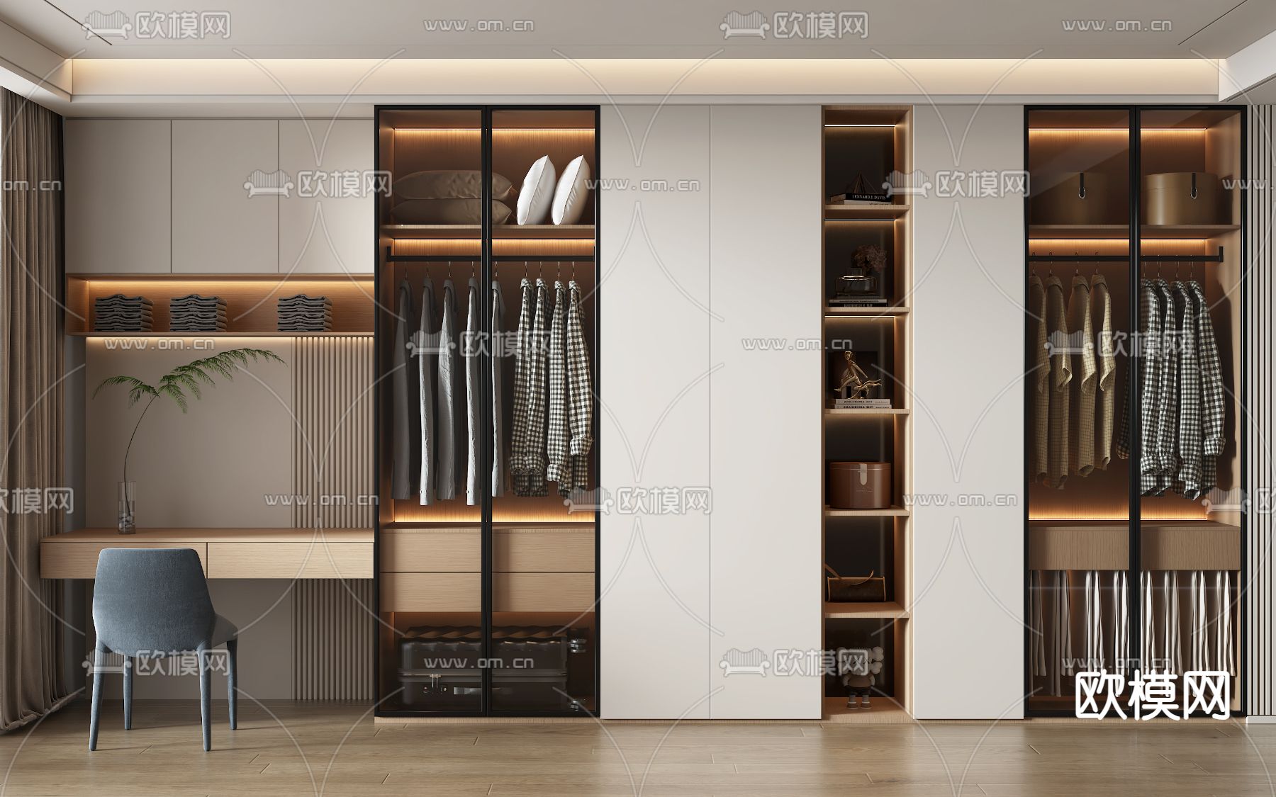 现代衣柜 衣橱3d模型下载
