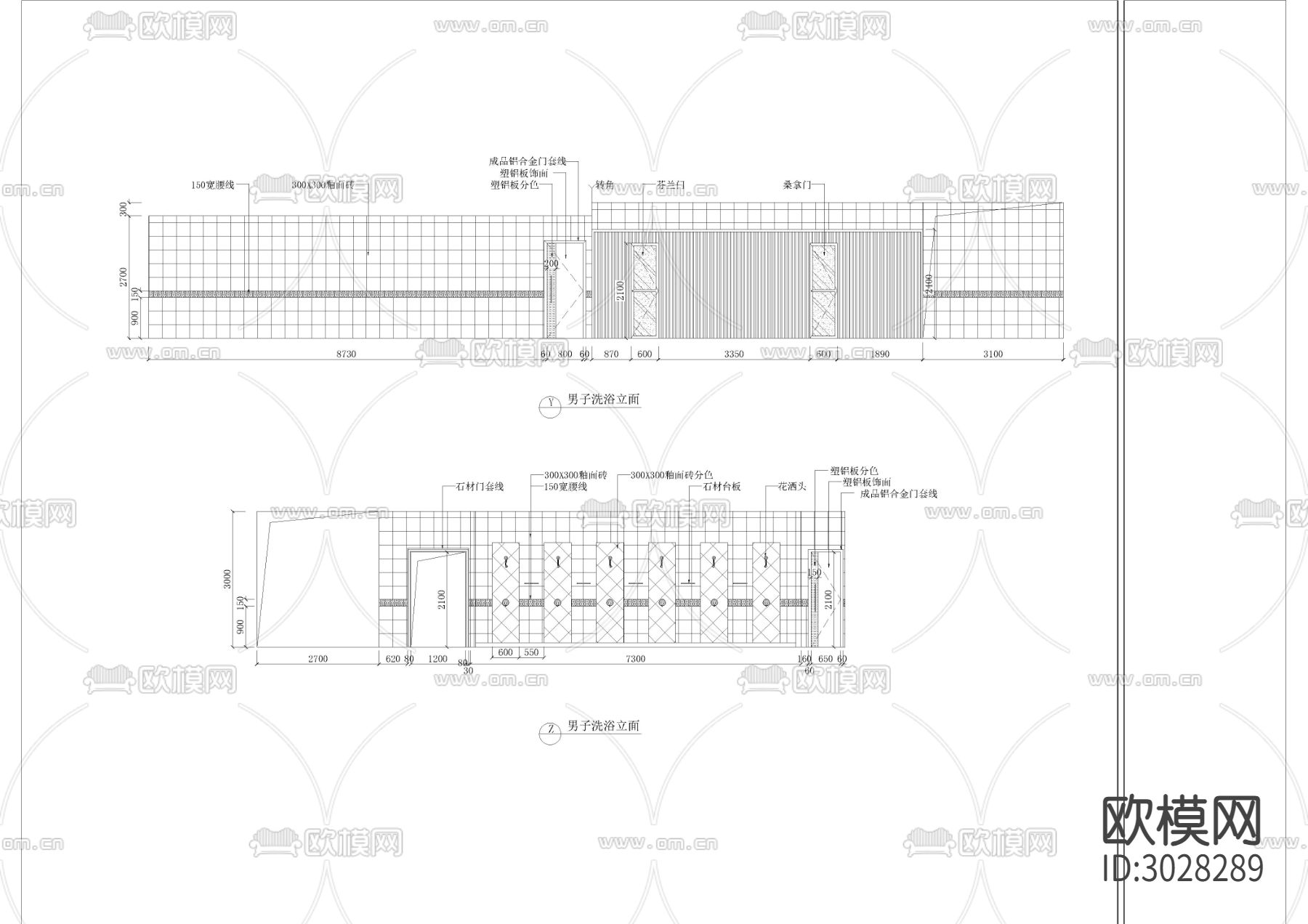 1260㎡ 汤泉 洗浴 水疗 休闲会所cad施工图下载（渲染图4）
