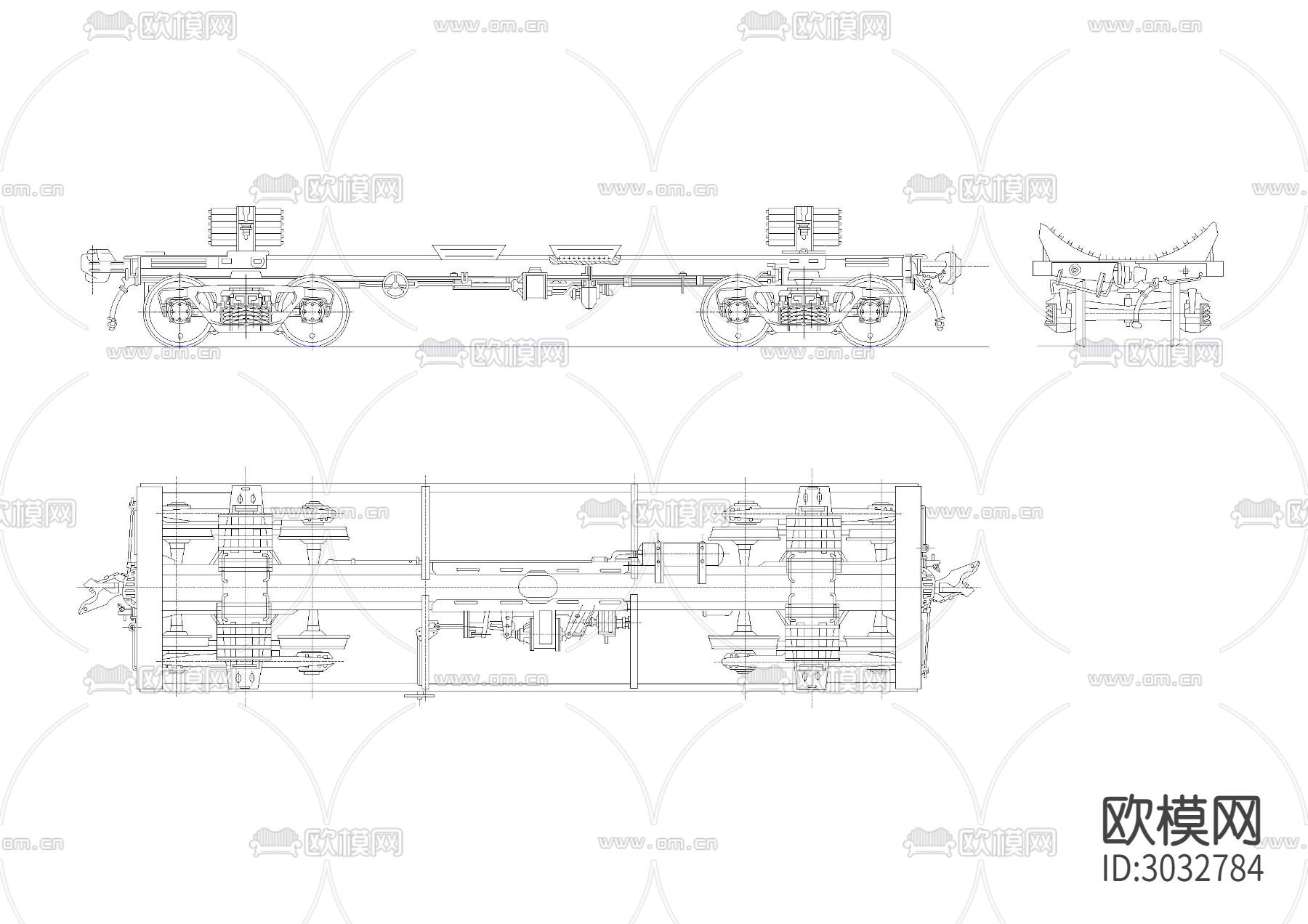 各种轨道电车 客运 货运 老上海电车cad图库下载（渲染图4）