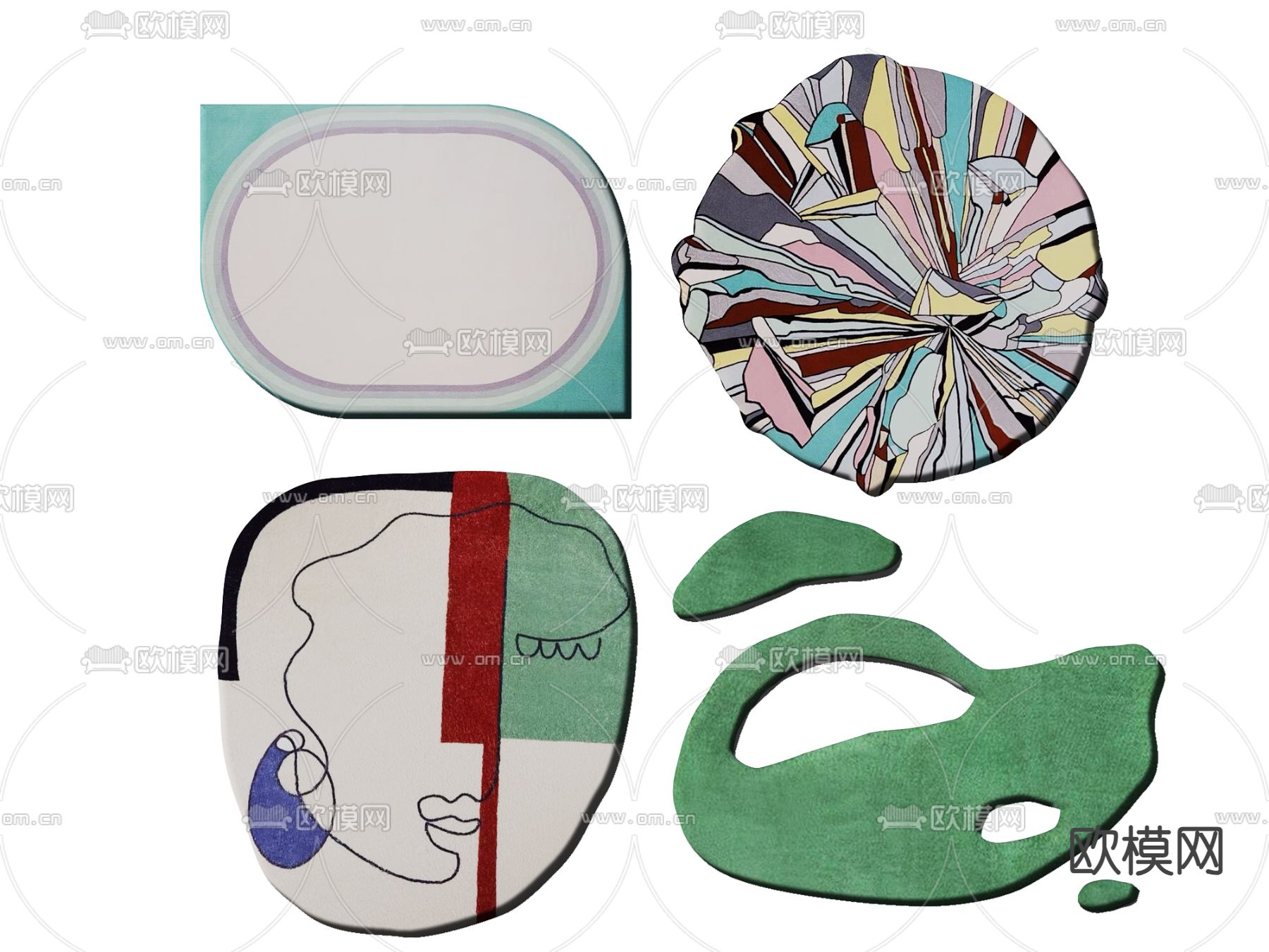 不规则地毯3d模型下载