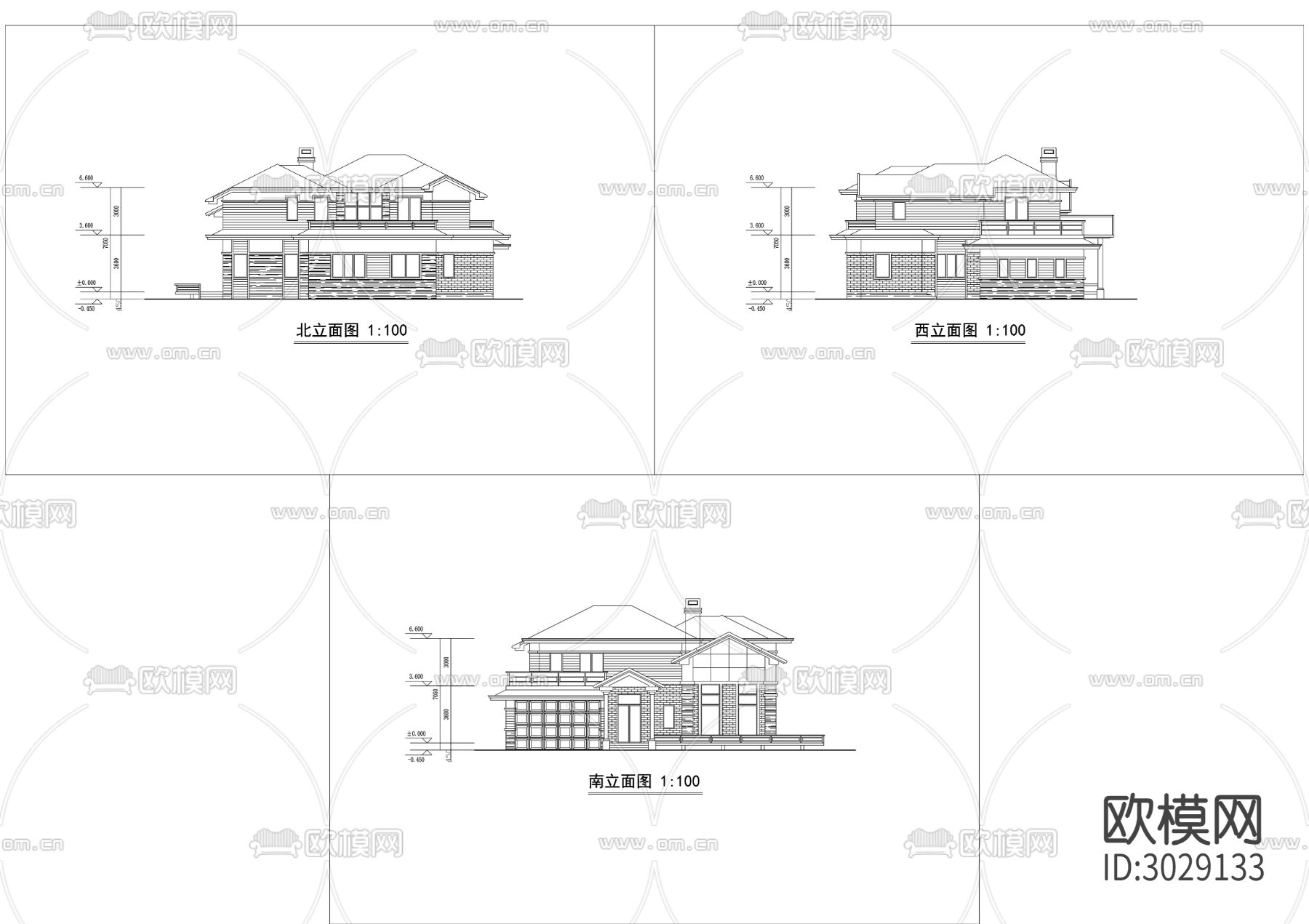 别墅cad施工图下载（渲染图1）