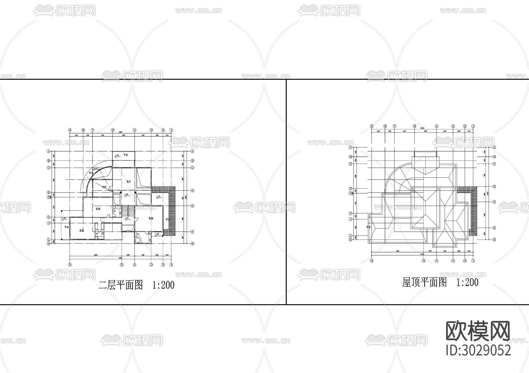 别墅cad施工图下载（渲染图2）