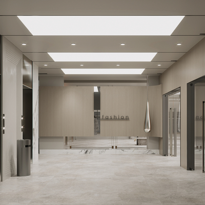  现代公司电梯间 前台su模型 