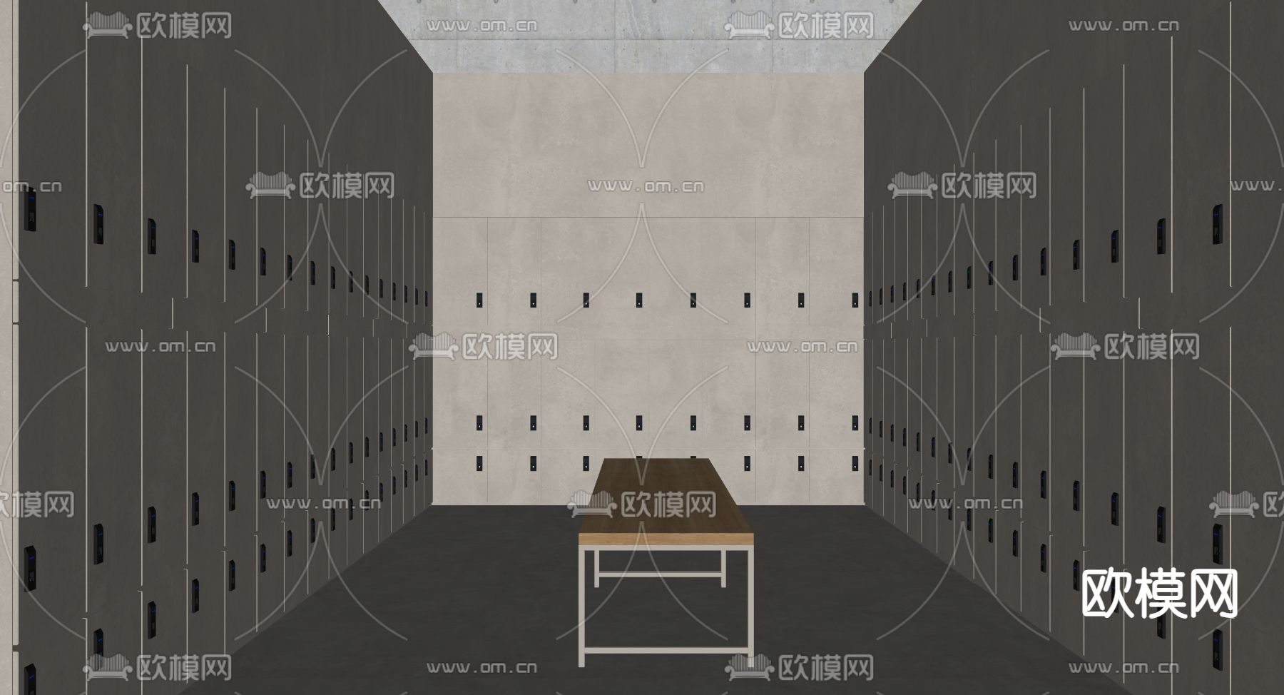 现代更衣室 储物柜su模型下载（渲染图2）