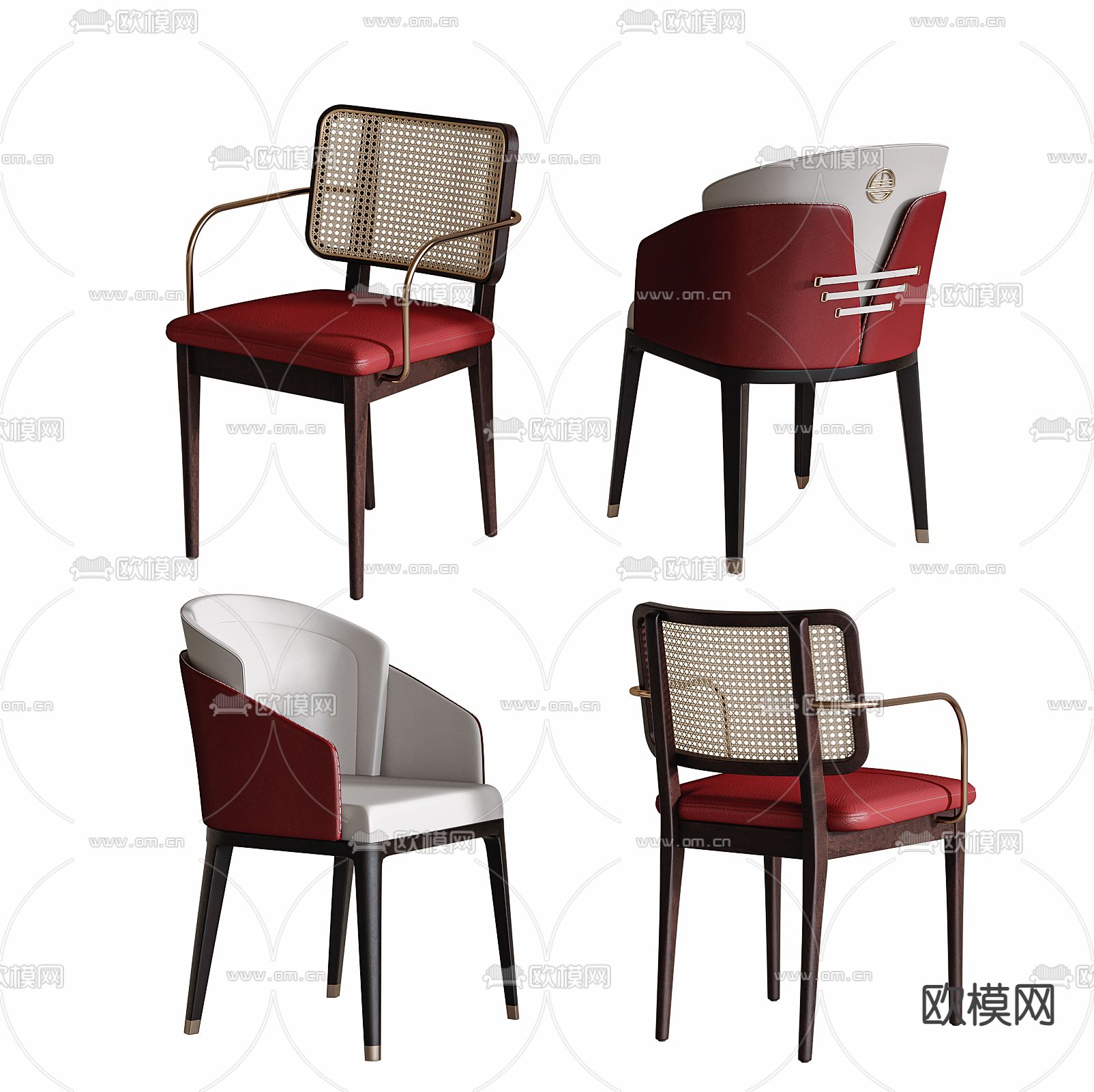 新中式椅子 餐椅su模型下载（渲染图1）
